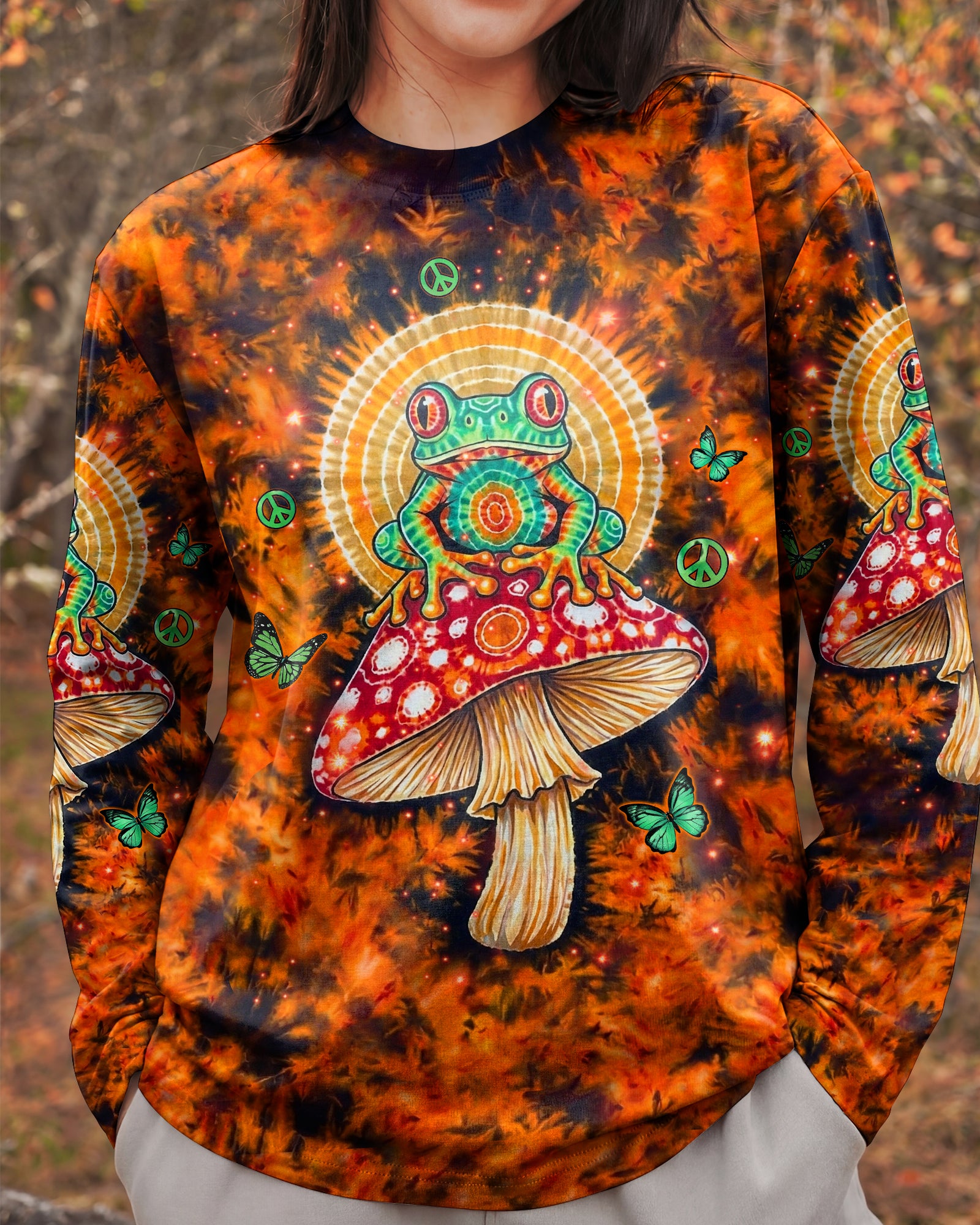 JUST BREATHE FROG SWIRL ALL OVER PRINT  - TLHN2404261
