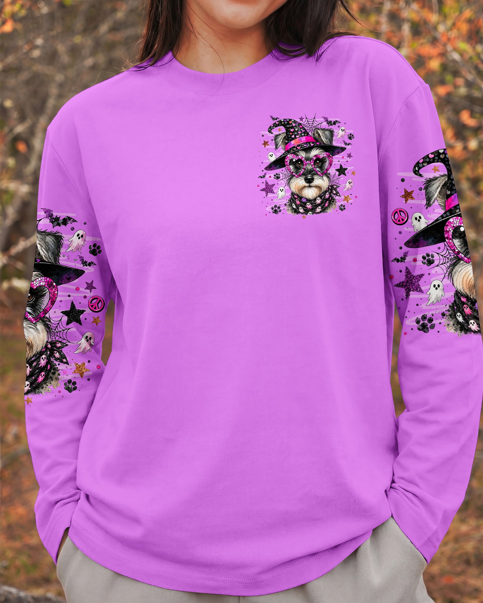 A WEE BIT WICKED WITCH SCHNAUZER DOG HALLOWEEN ALL OVER PRINT - TLNO1707262