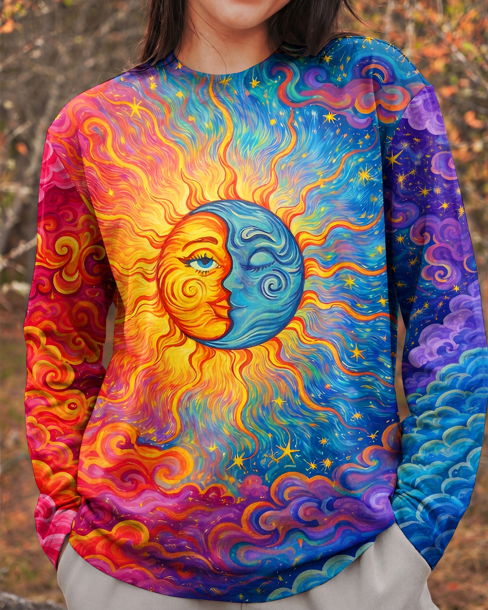 HIPPIE SUN MOON ART ALL OVER PRINT - TLNO2602261