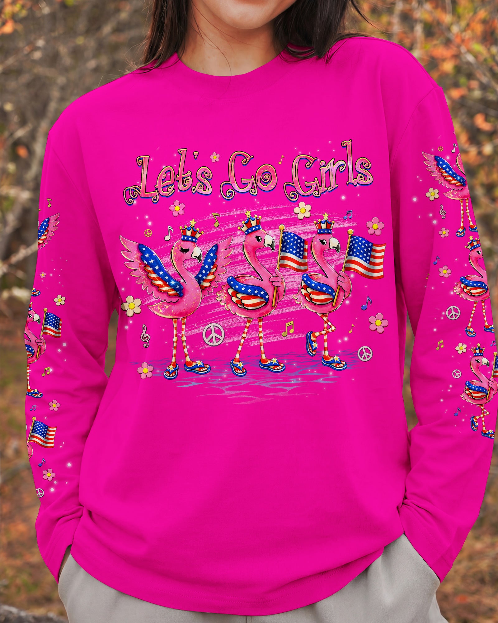 LET'S GO GIRLS FLAMINGO ALL OVER PRINT  - TLHG2703261