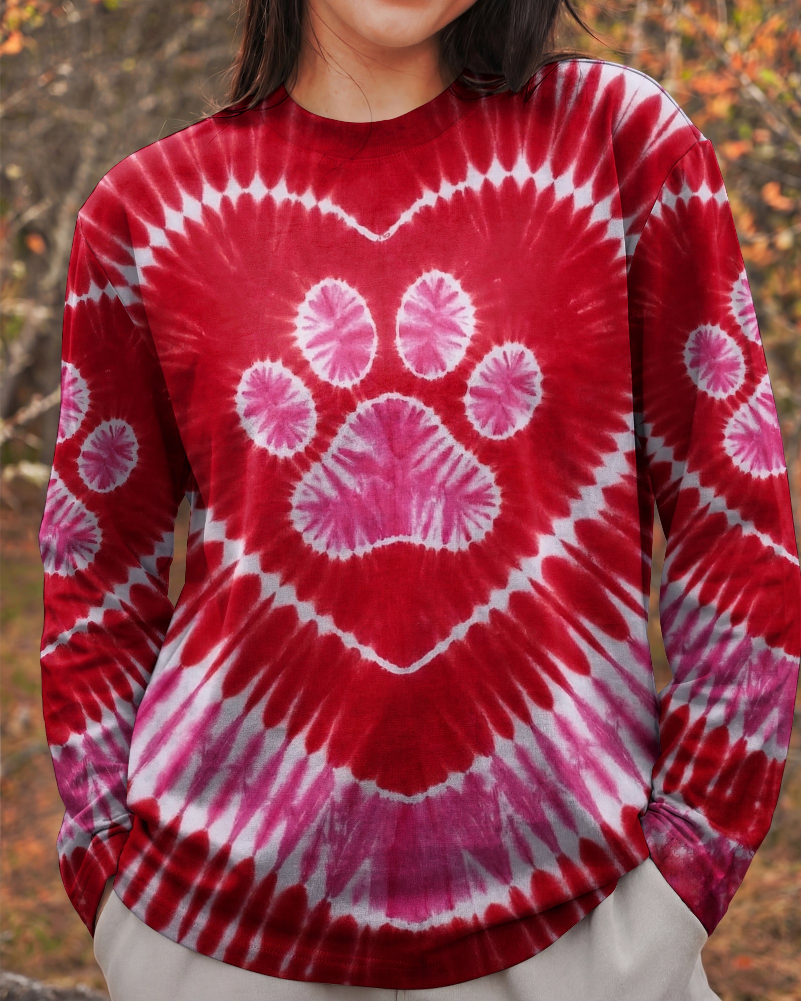 RED PINK PAW HEART ALL OVER PRINT - TYPQ0703261