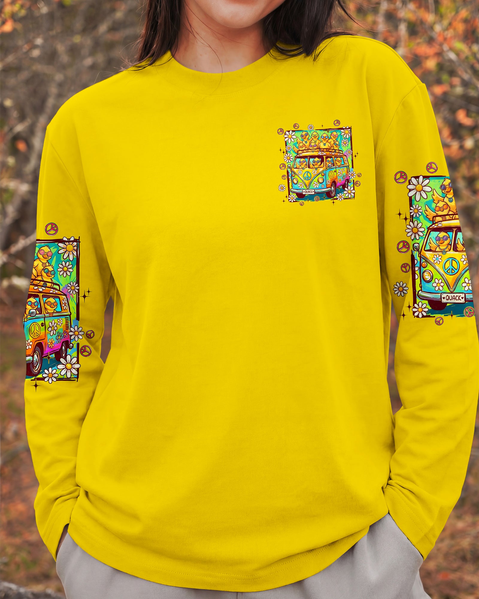 PEACE LOVE AND DUCKS ALL OVER PRINT - TYPQ2407263