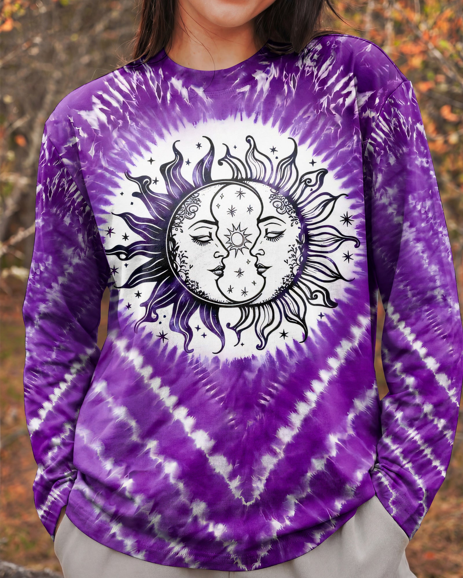 SUN MOON AND STARS PURPLE ALL OVER PRINT - TYQY1504261