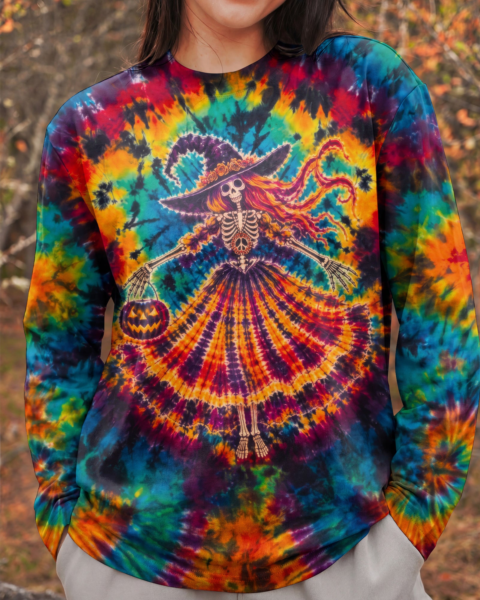 HIPPIE HARVEST SKELETON LADY ALL OVER PRINT – RI3107261