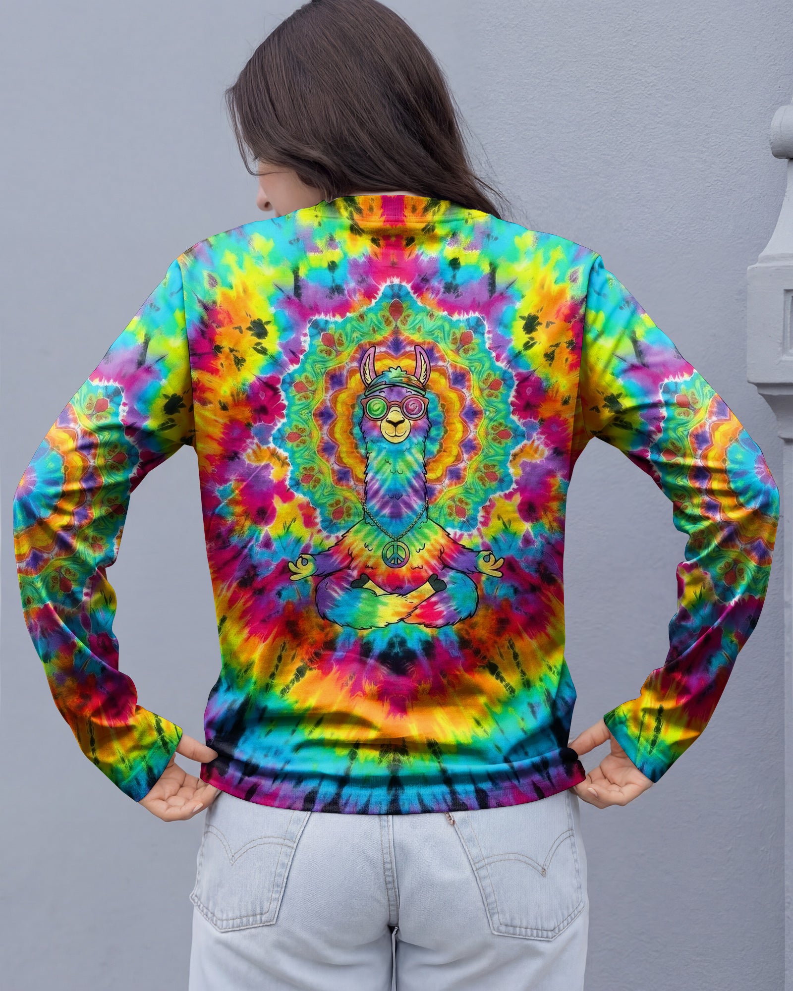 RAINBOW SWIRL LLAMA ALL OVER PRINT - YHHG0302262