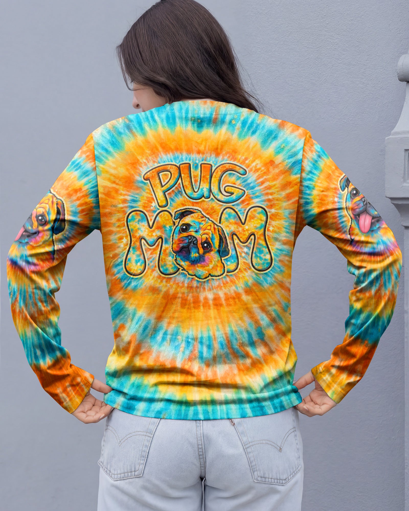 PUG MOM DOG  SWIRL ALL OVER PRINT - TLTW2702263