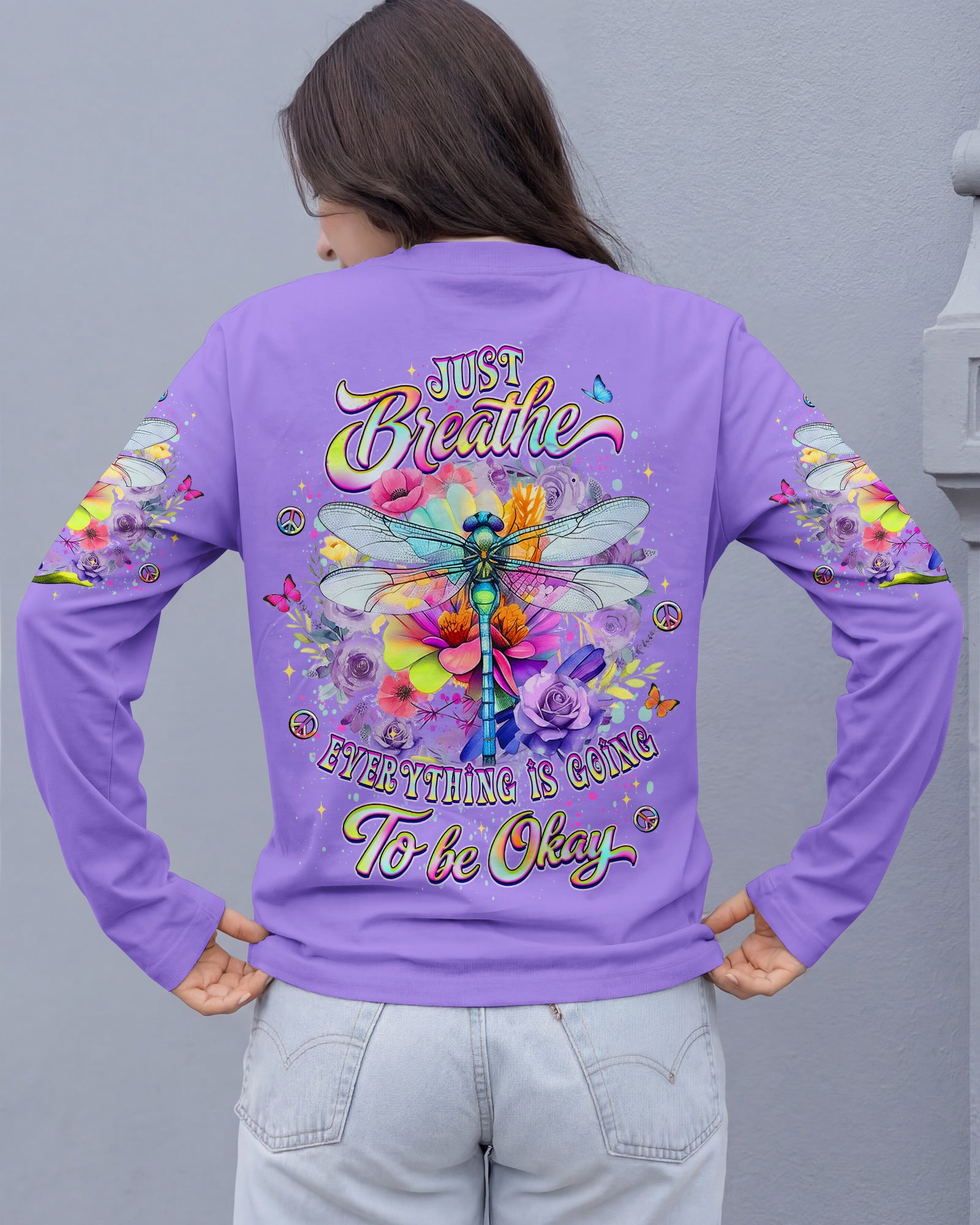 JUST BREATHE DRAGONFLY ALL OVER PRINT - YHLT0902262