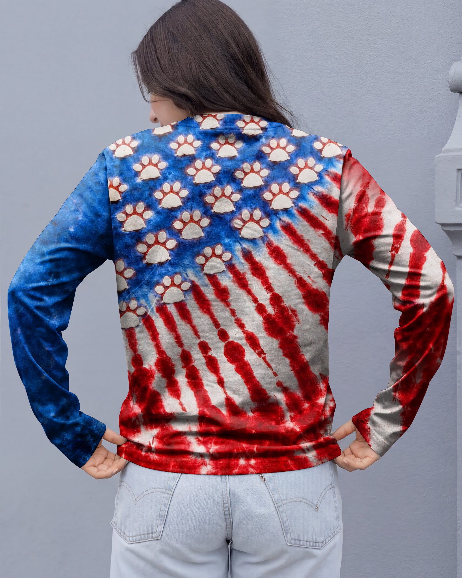 PAW PRINT RED WHITE & BLUE ALL OVER PRINT  - TLHG1803263
