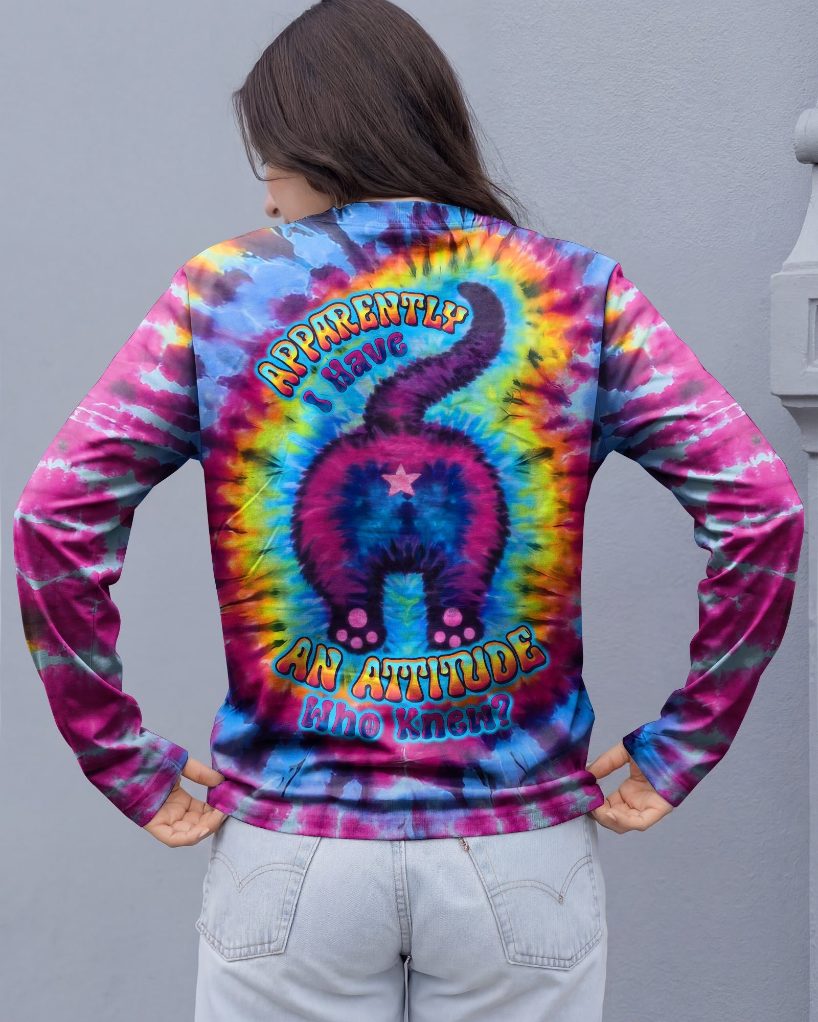 APPARENTLY I HAVE AN ATTITUDE WHO KNEW CAT ALL OVER PRINT - TLTW1903261