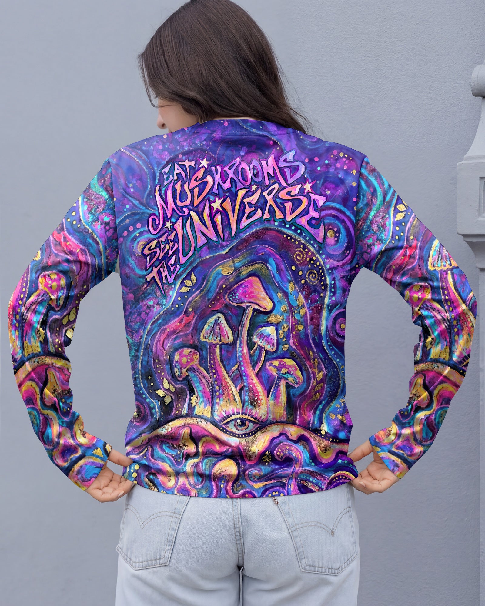 EAT MUSHROOMS SEE THE UNIVERSE SWIRL ALL OVER PRINT - RI3003262