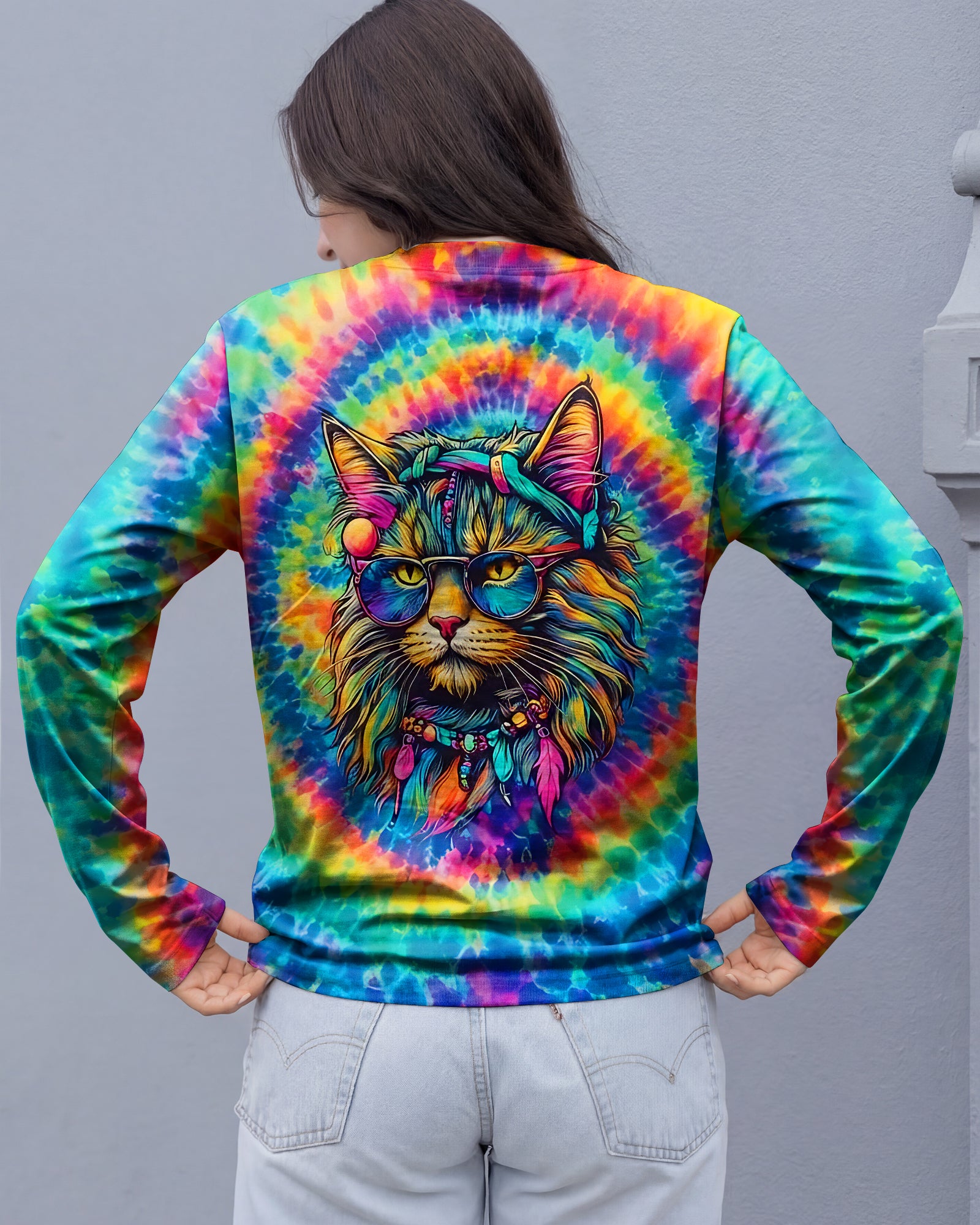 HIPPIE CAT SWIRL ALL OVER PRINT - TLNO0202261
