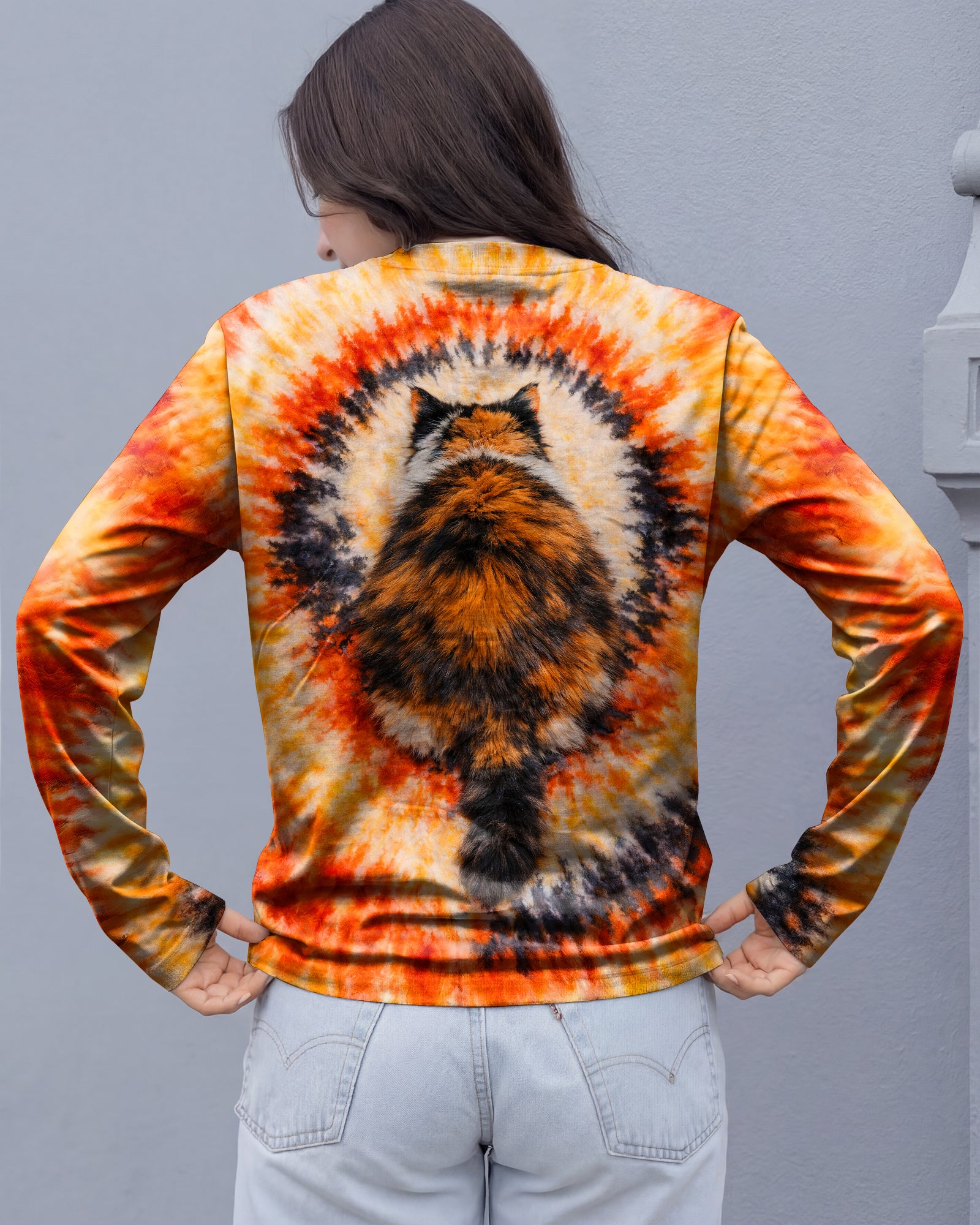 CALICO CAT ORANGE SWIRL ALL OVER PRINT   - TLNT0903262