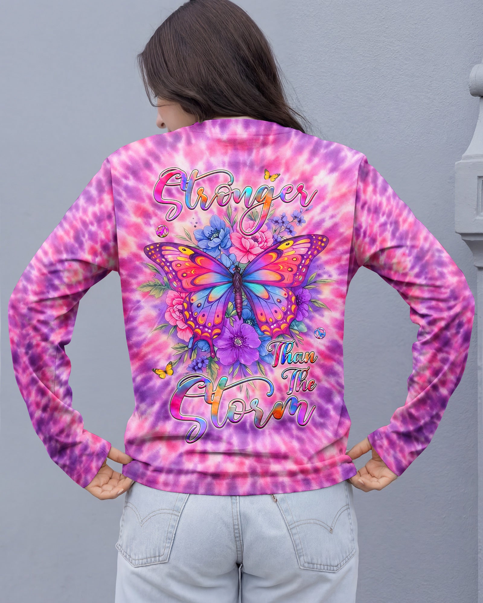 STRONGER THAN THE STORM BUTTERFLY SWIRL ALL OVER PRINT  - TLHG3003261