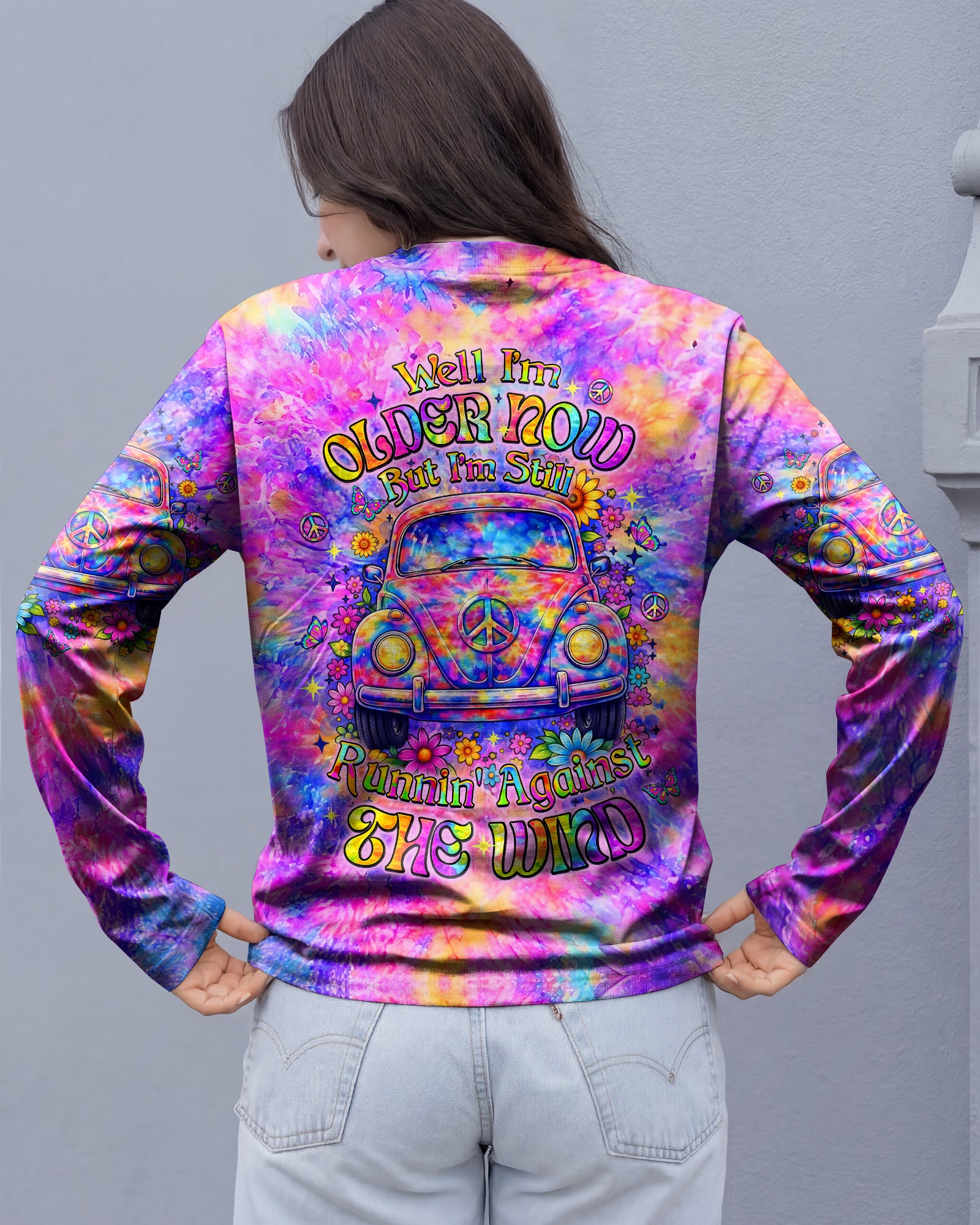 RUNNING AGAINST THE WIND CAR TIE DYE ALL OVER PRINT - YHLT2302262