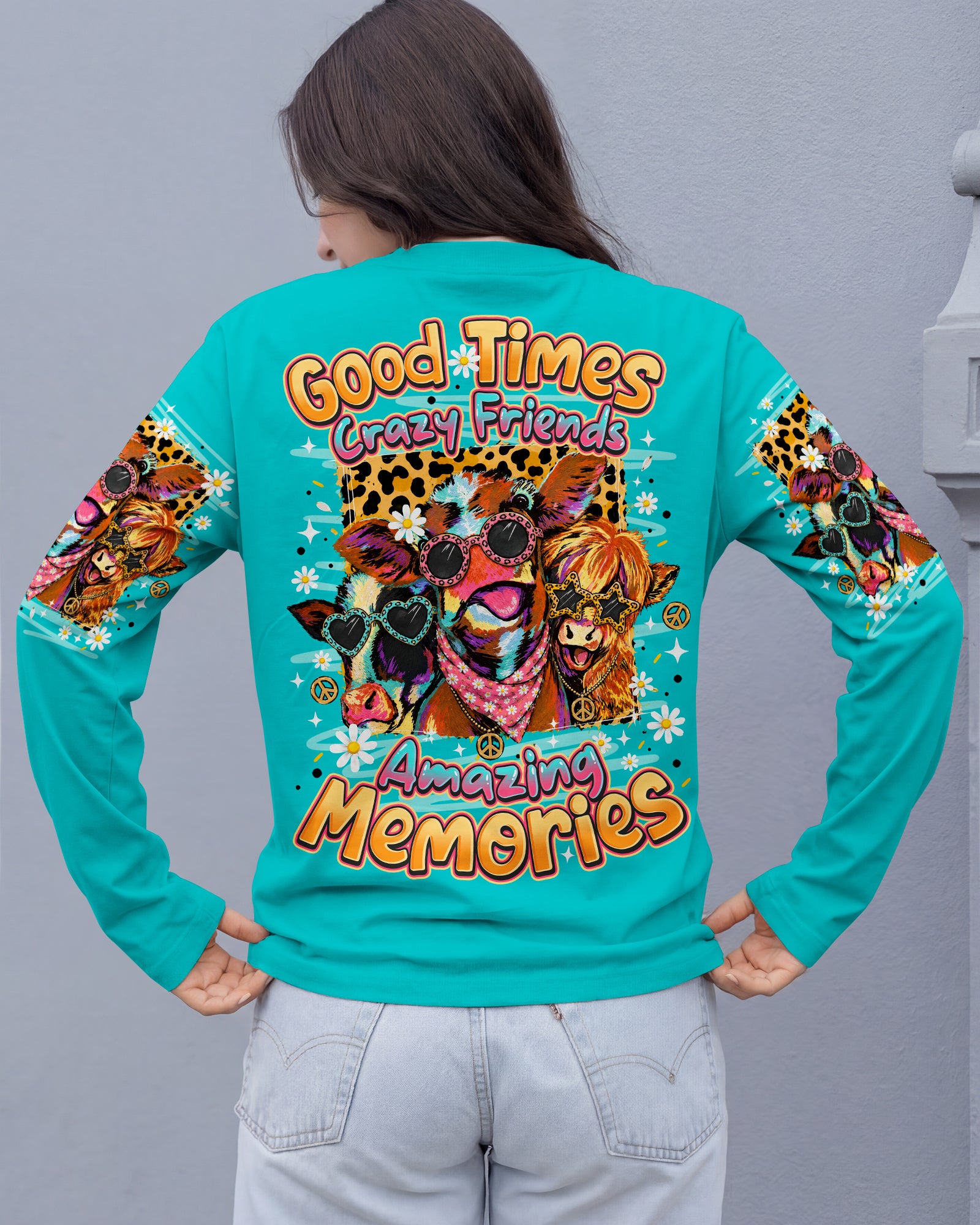 GOOD TIMES CRAZY FRIEND HIGHLAND COW ALL OVER PRINT - TLNO2207261