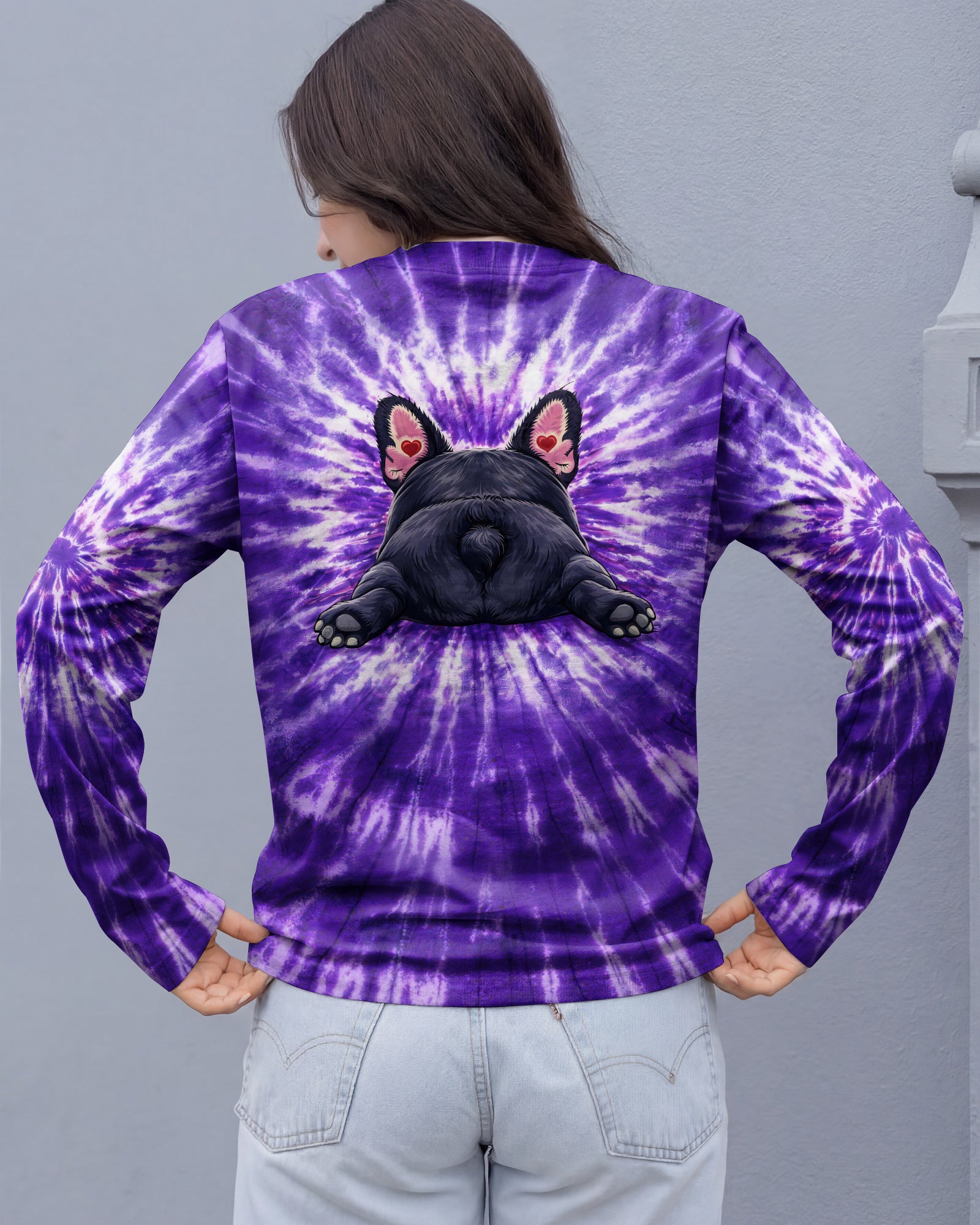 FRENCH BULLDOG PURPLE SWIRL ALL OVER PRINT - TLHG0903262