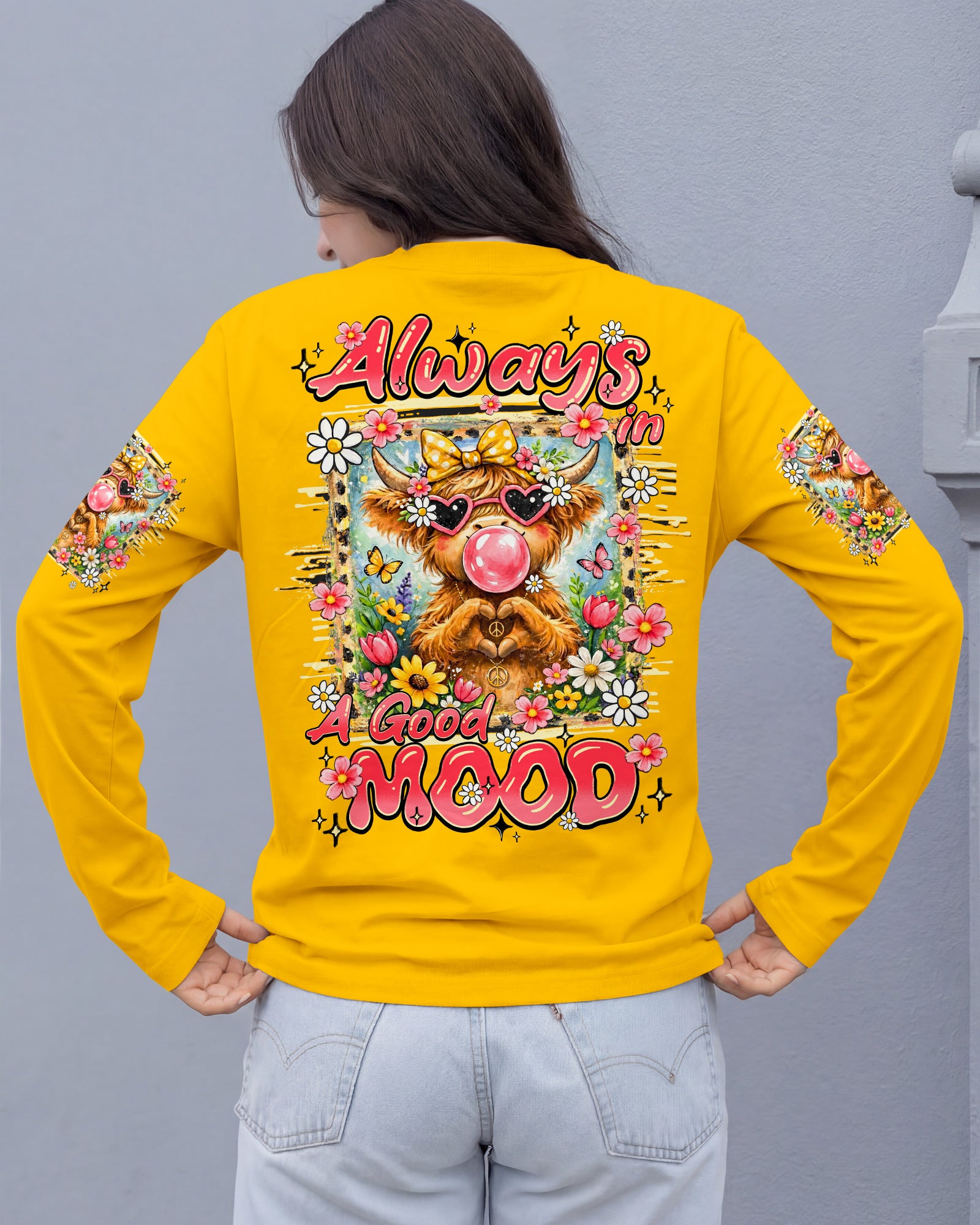 ALWAYS IN A GOOD MOOD COW ALL OVER PRINT - TY2105263