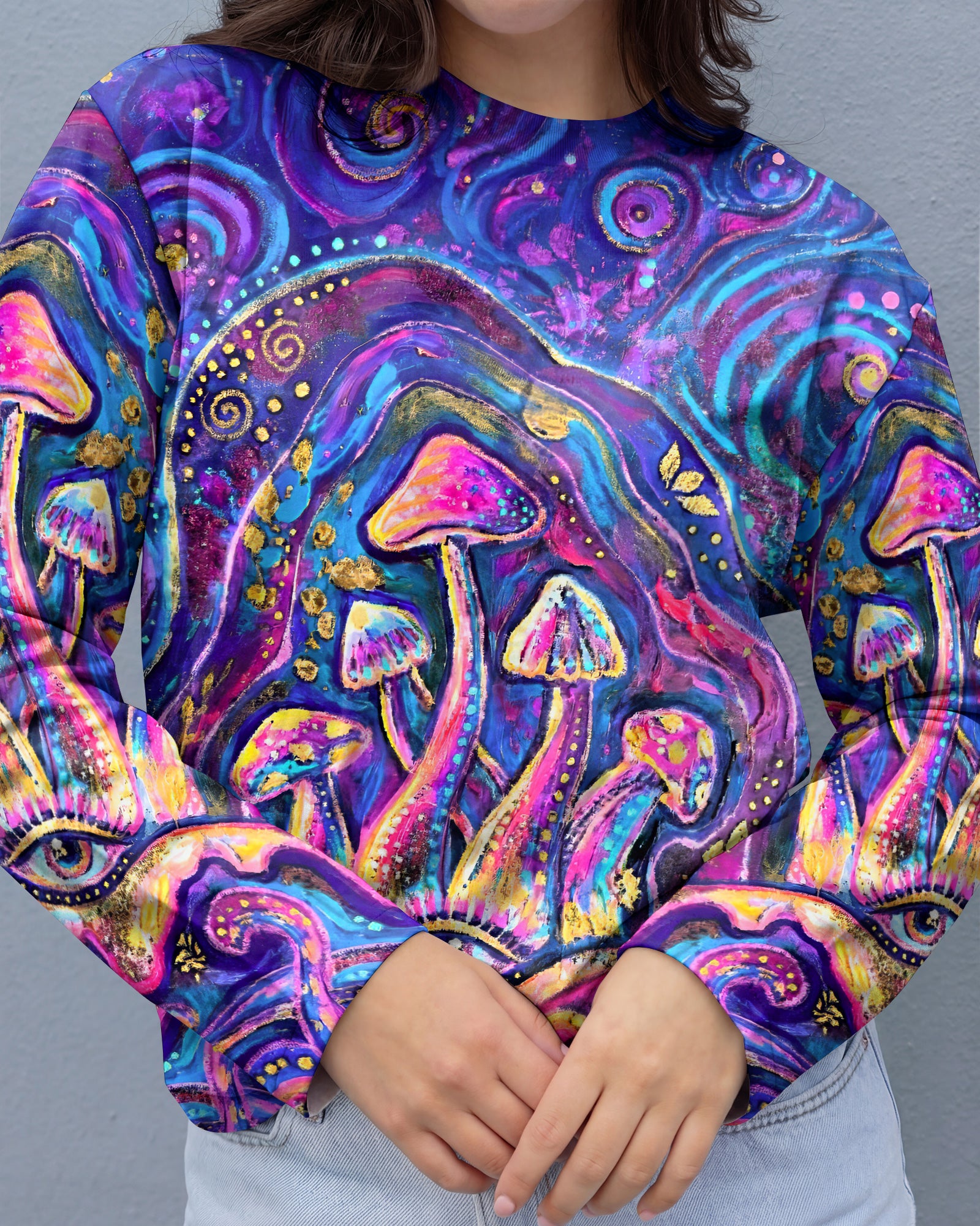 EAT MUSHROOMS SEE THE UNIVERSE SWIRL ALL OVER PRINT - RI3003262