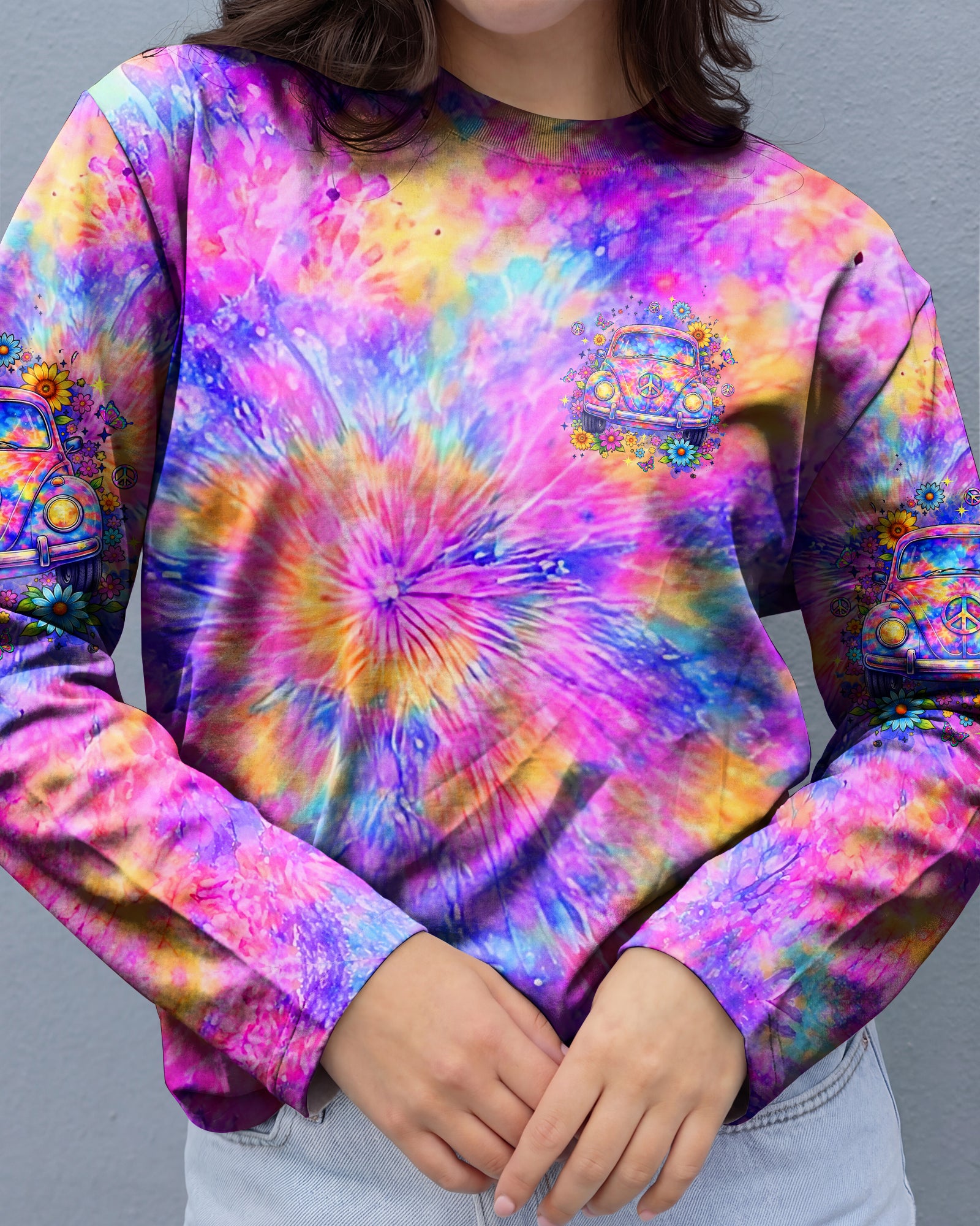RUNNING AGAINST THE WIND CAR TIE DYE ALL OVER PRINT - YHLT2302262