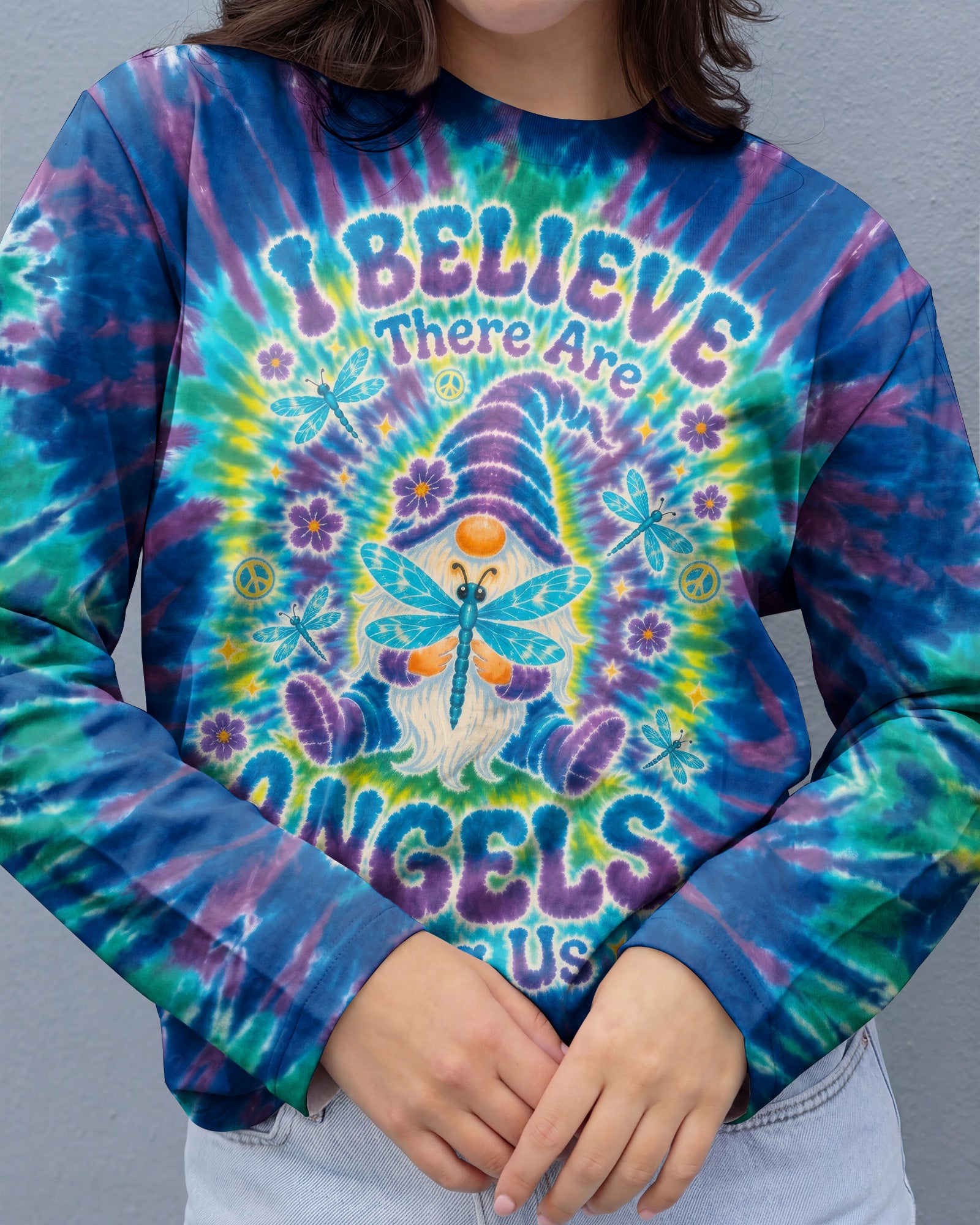 I BELIEVE ANGELS AMONG US GNOME ALL OVER PRINT - RI2107262