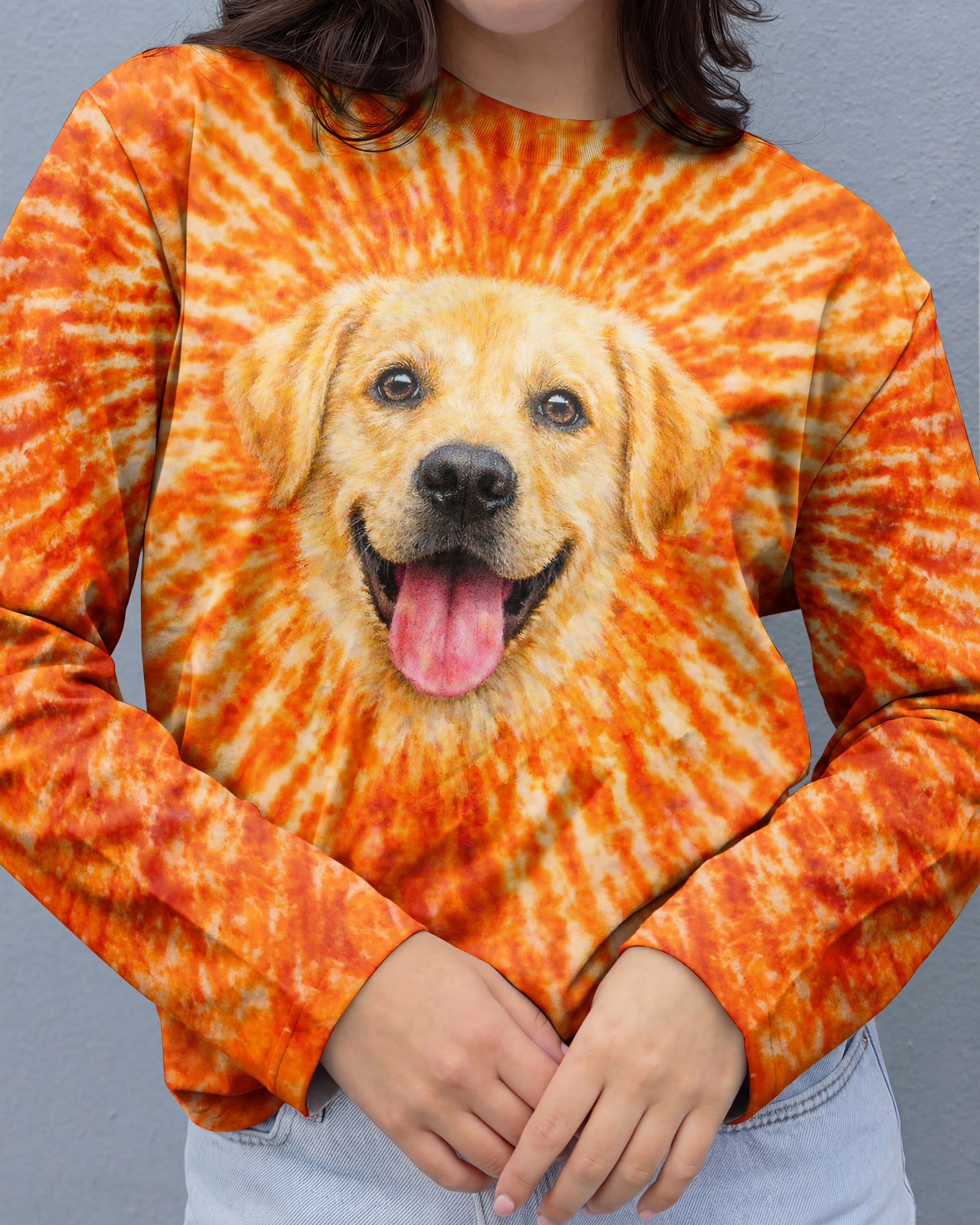 LABRADOR RETRIEVER  DOG ORANGE SWIRL ALL OVER PRINT   - TLNT0703261