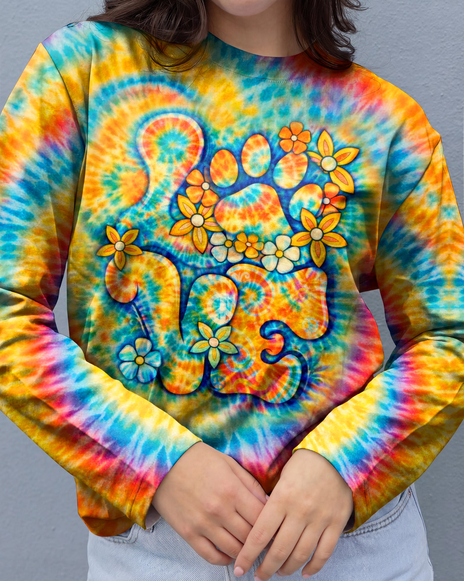 LOVE PAW PRINT SWIRL ALL OVER PRINT - TLHN2503252