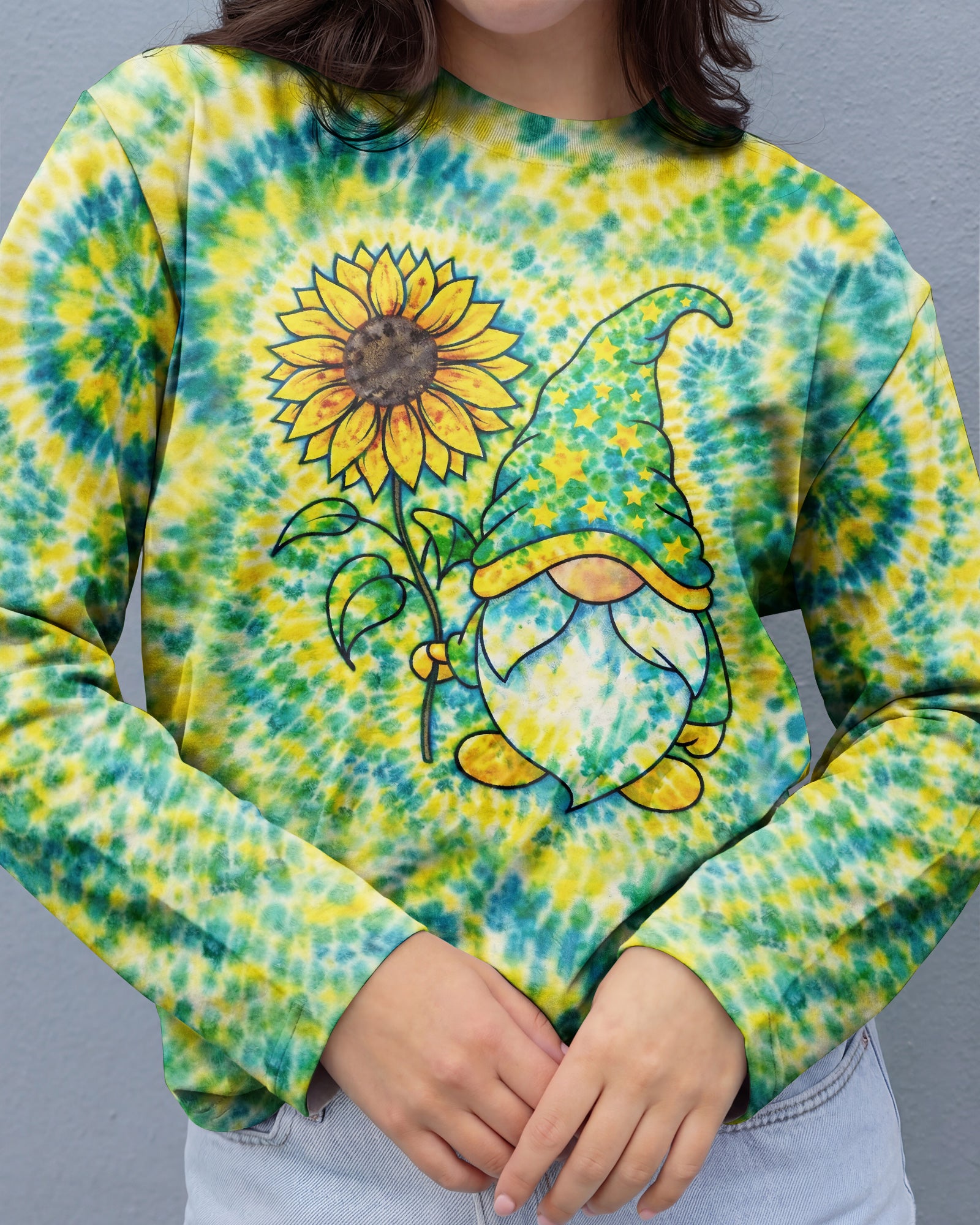 SUNFLOWER GNOME SWIRL ALL OVER PRINT - TLHN2403363