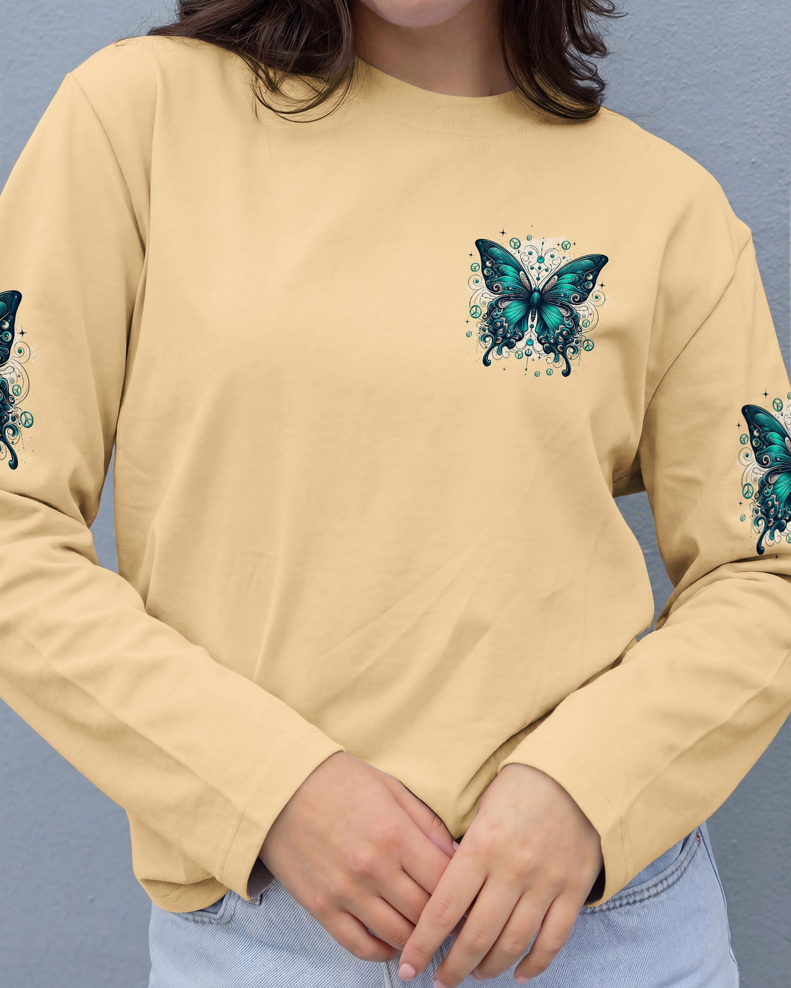 NEVER TOO LATE TO FIND YOUR WINGS BUTTERFLY ALL OVER PRINT - TYQY0902261