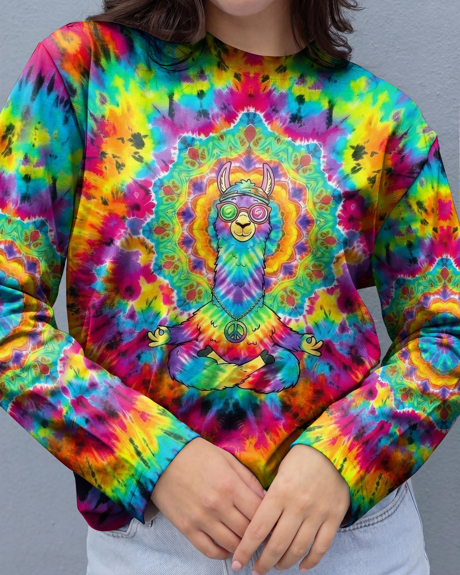 RAINBOW SWIRL LLAMA ALL OVER PRINT - YHHG0302262