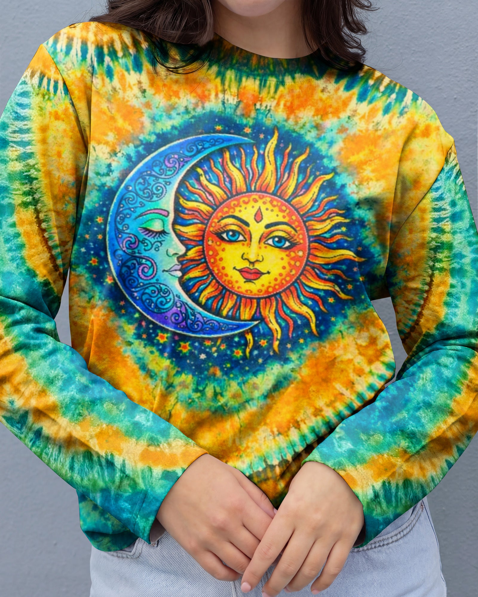HIPPIE SUN & MOON  SWIRL ALL OVER PRINT - TLTW0203262