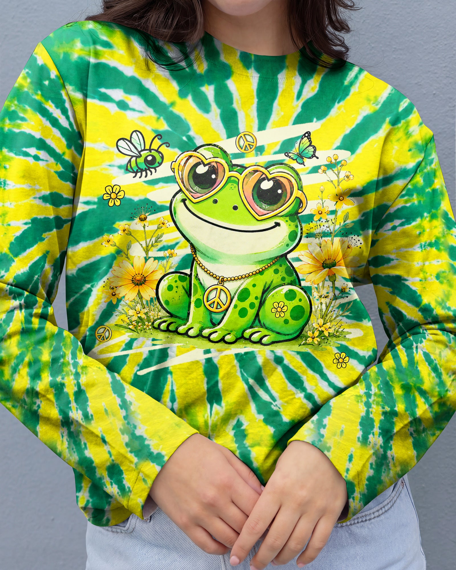 BE YOU HIPPIE FROG ALL OVER PRINT - TLHG2307264