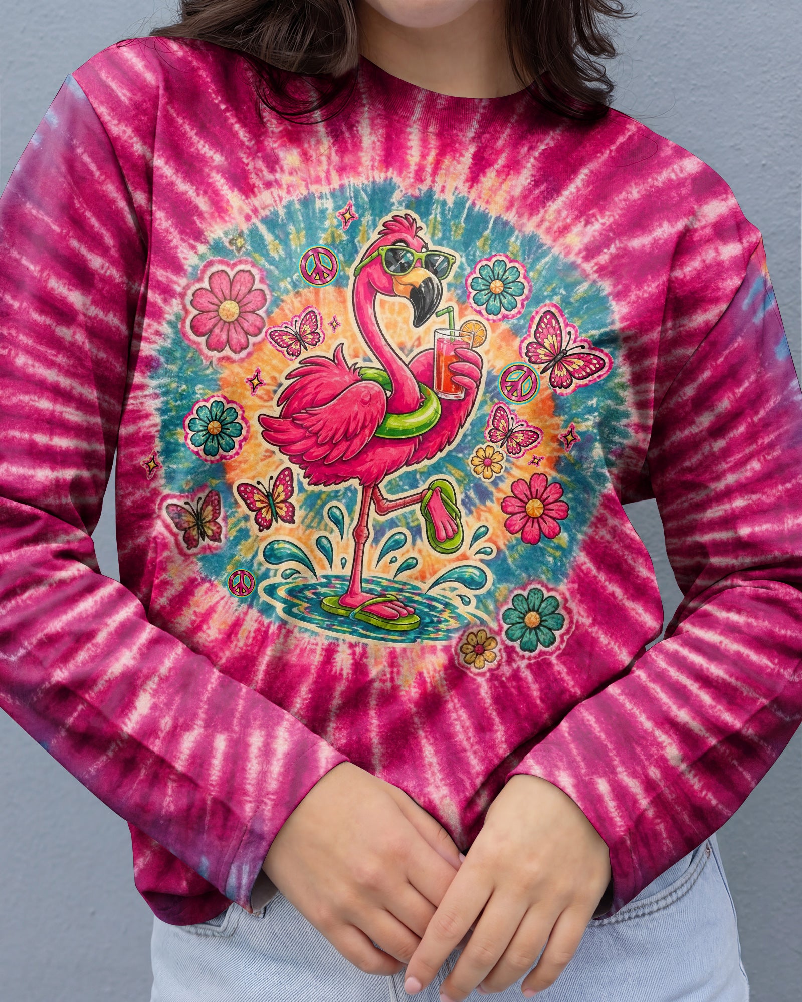I WAS SIMPLY BORN TO DILLY DALLY FLAMINGO  ALL OVER PRINT - TLTW0405262
