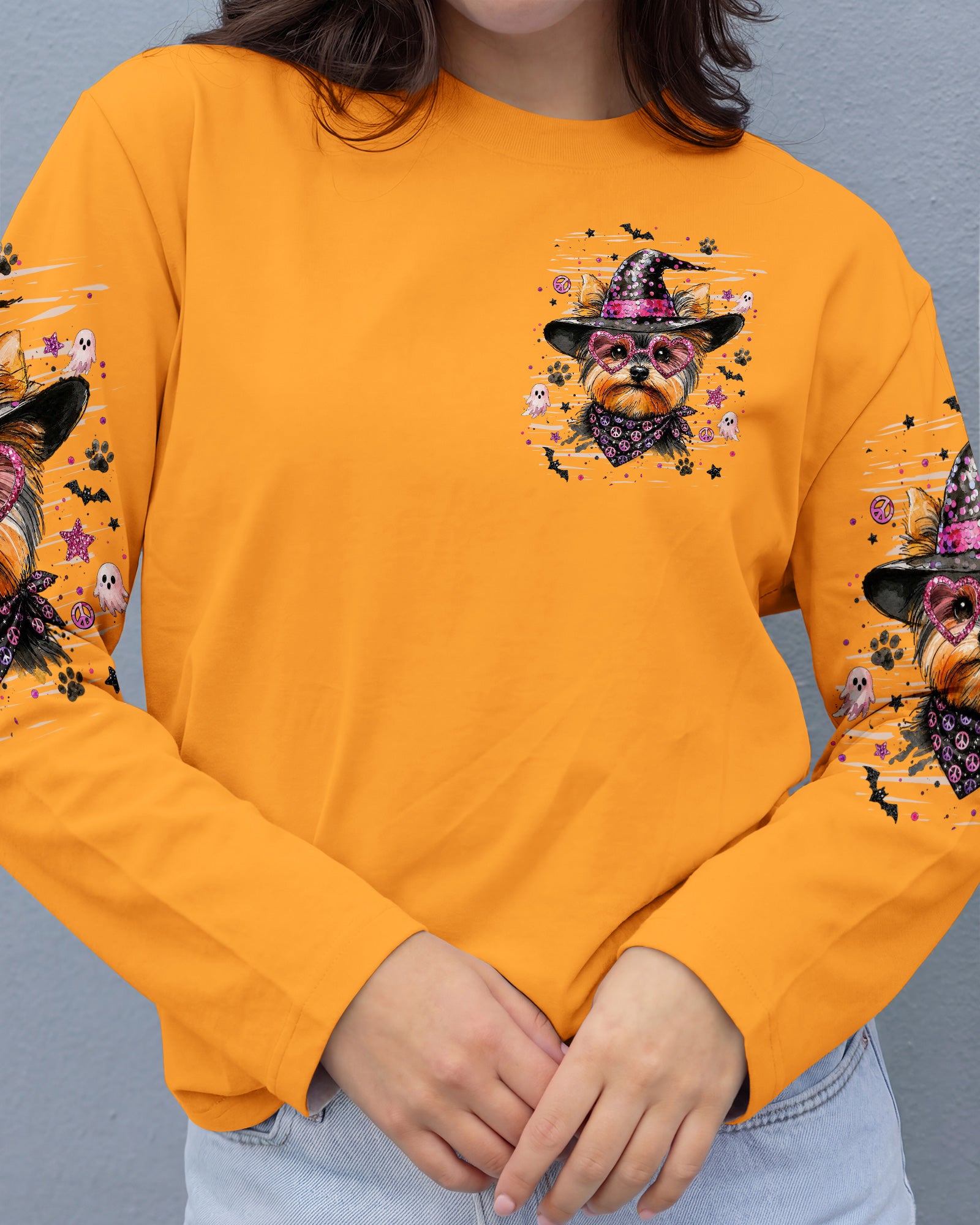 A WEE BIT WICKED YORKIE DOG HALLOWEEN ALL OVER PRINT - TLHN1707262