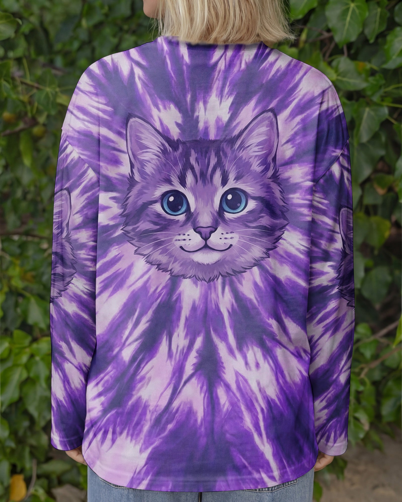 PURPLE AURA CAT ALL OVER PRINT - TYPQ0402262