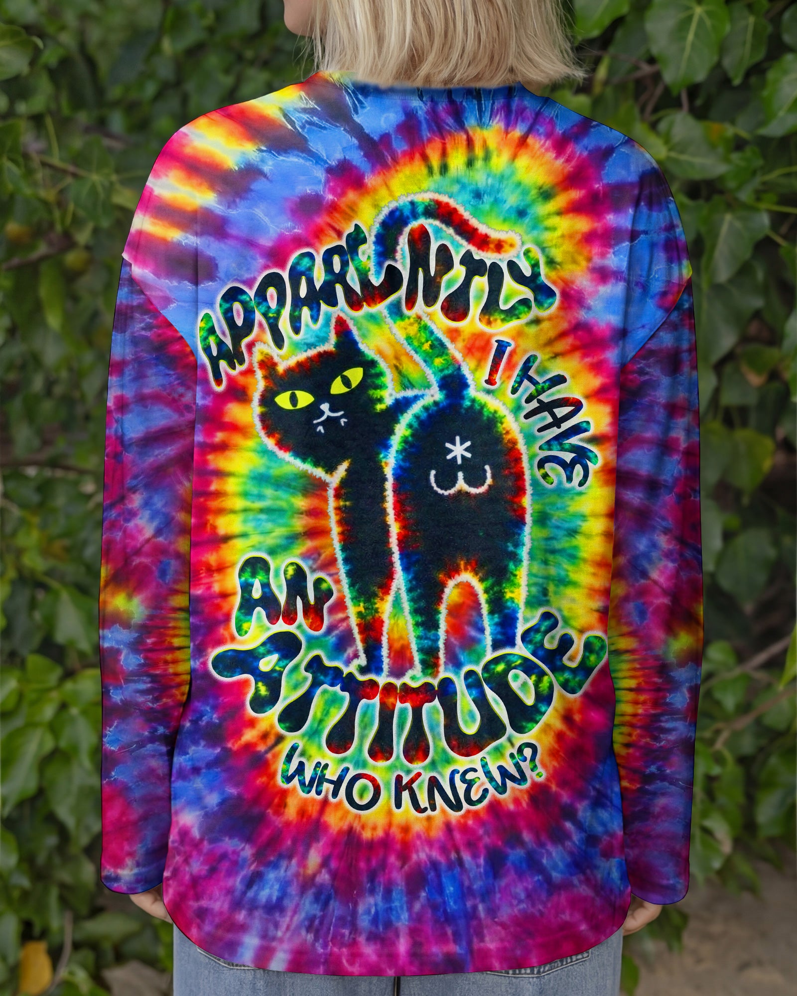 APPARENTLY I HAVE AN ATTITUDE WHO KNEW CAT SWIRL ALL OVER PRINT - TLNT2503263
