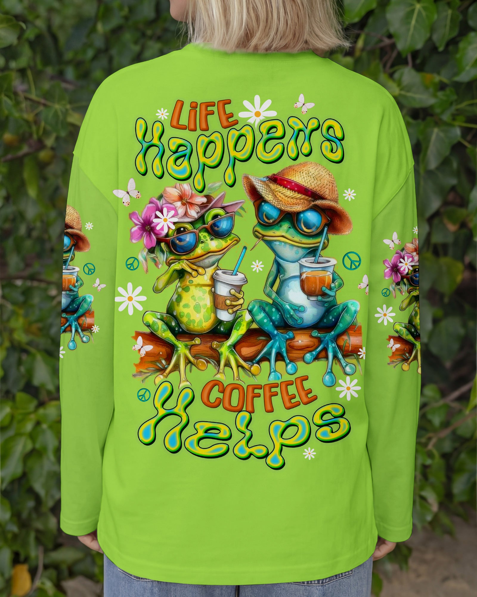 LIFE HAPPENS COFFEE HELPS FROG ALL OVER PRINT - TLTW2603263