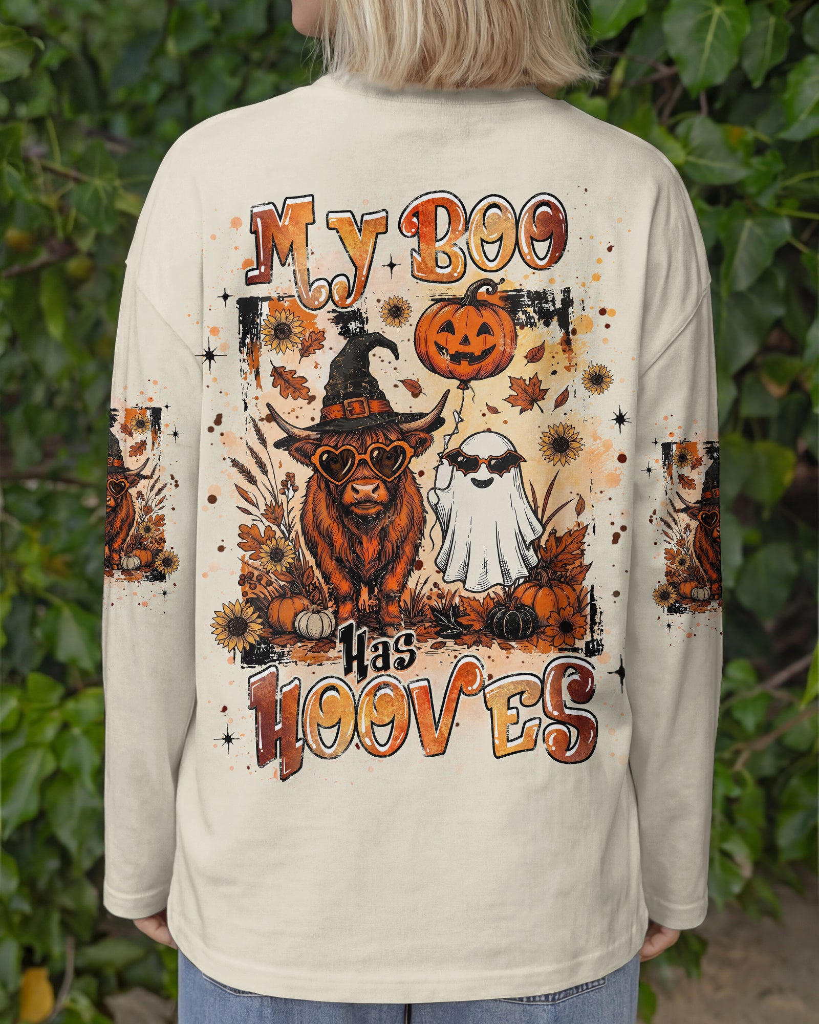 MY BOO HAS HOOVES HIGHLAND COW HALLOWEEN ALL OVER PRINT - TLHG2207262