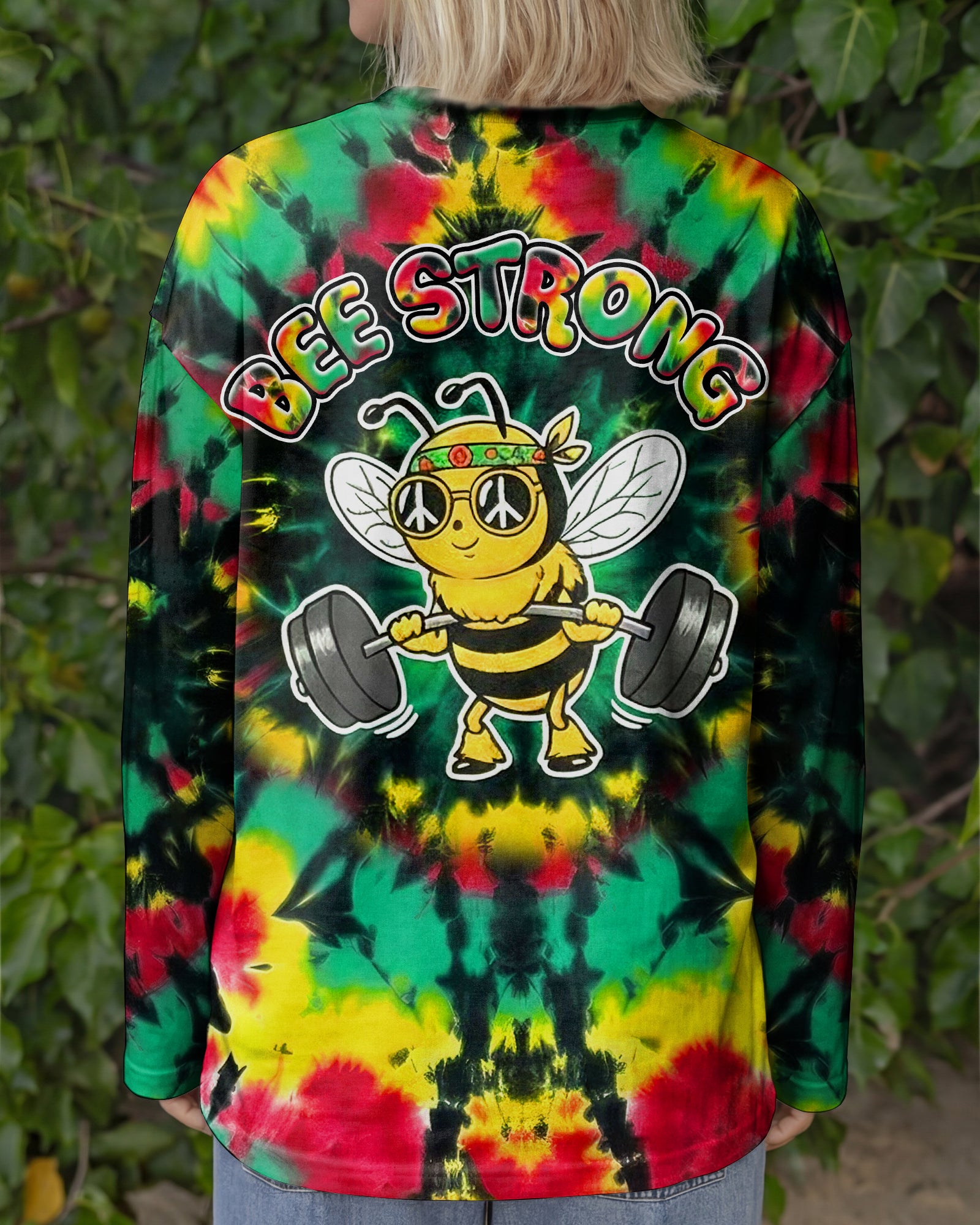 BEE STRONG RAINBOW SWIRL ALL OVER PRINT - YHHG0302261