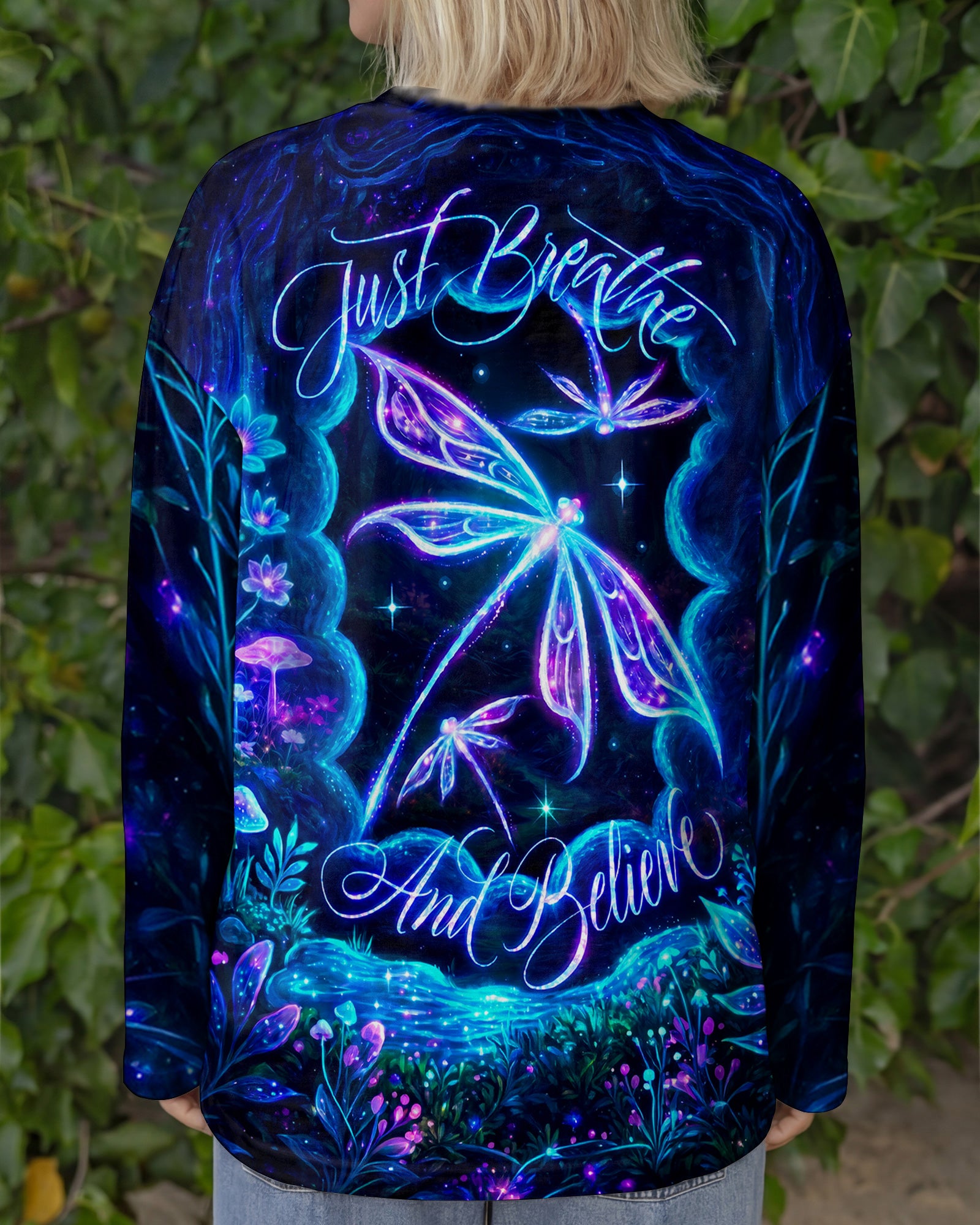 JUST BREATHE AND BELIEVE DRAGONFLY ALL OVER PRINT - RI1405261