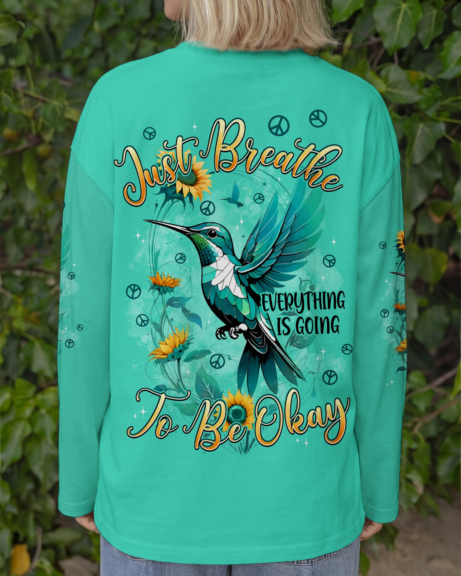 JUST BREATHE HUMMINGBIRD ALL OVER PRINT - TYPQ2702262