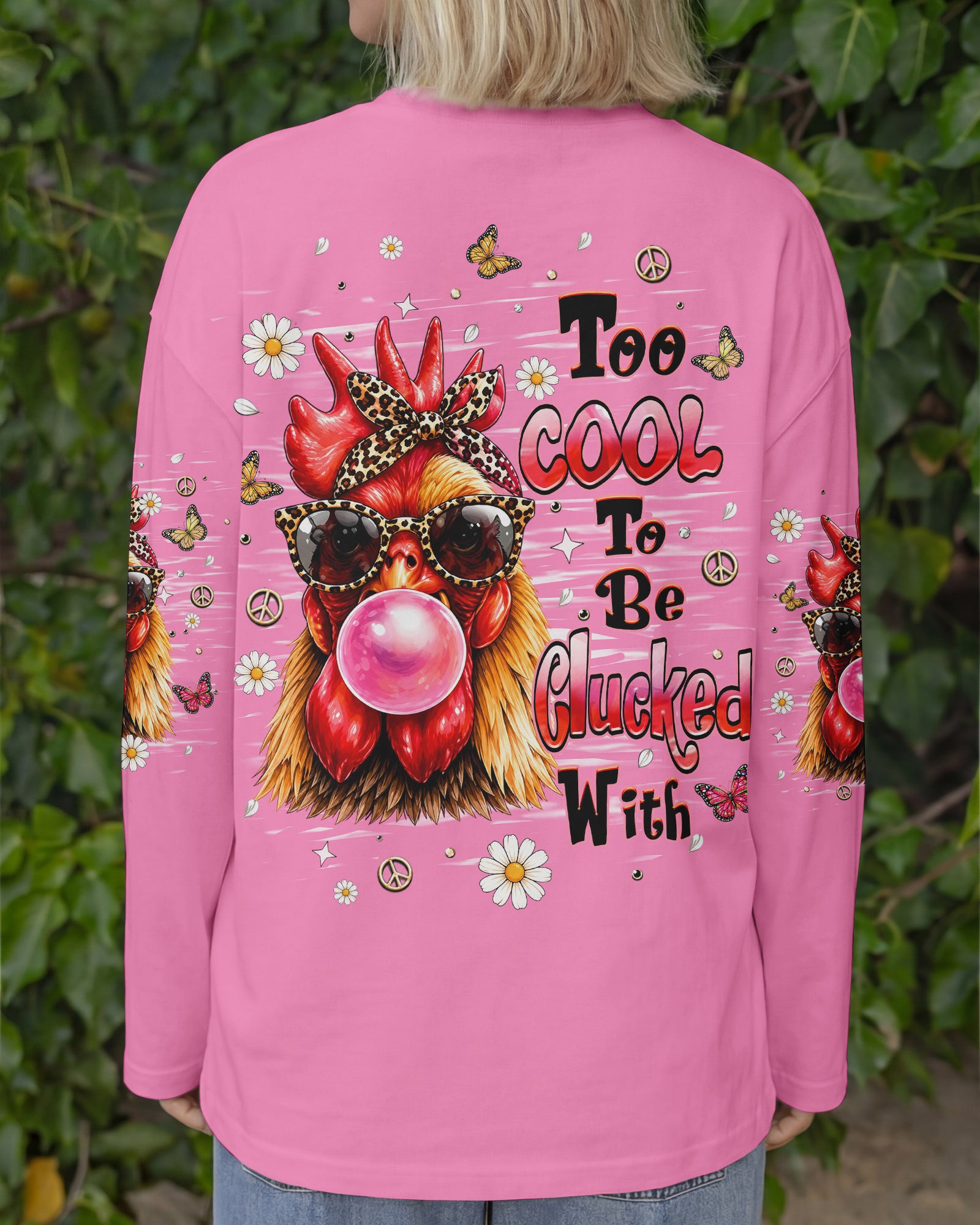 TOO COOL TO BE CLUCKED WITH CHICKEN ALL OVER PRINT  - TLHN1006261