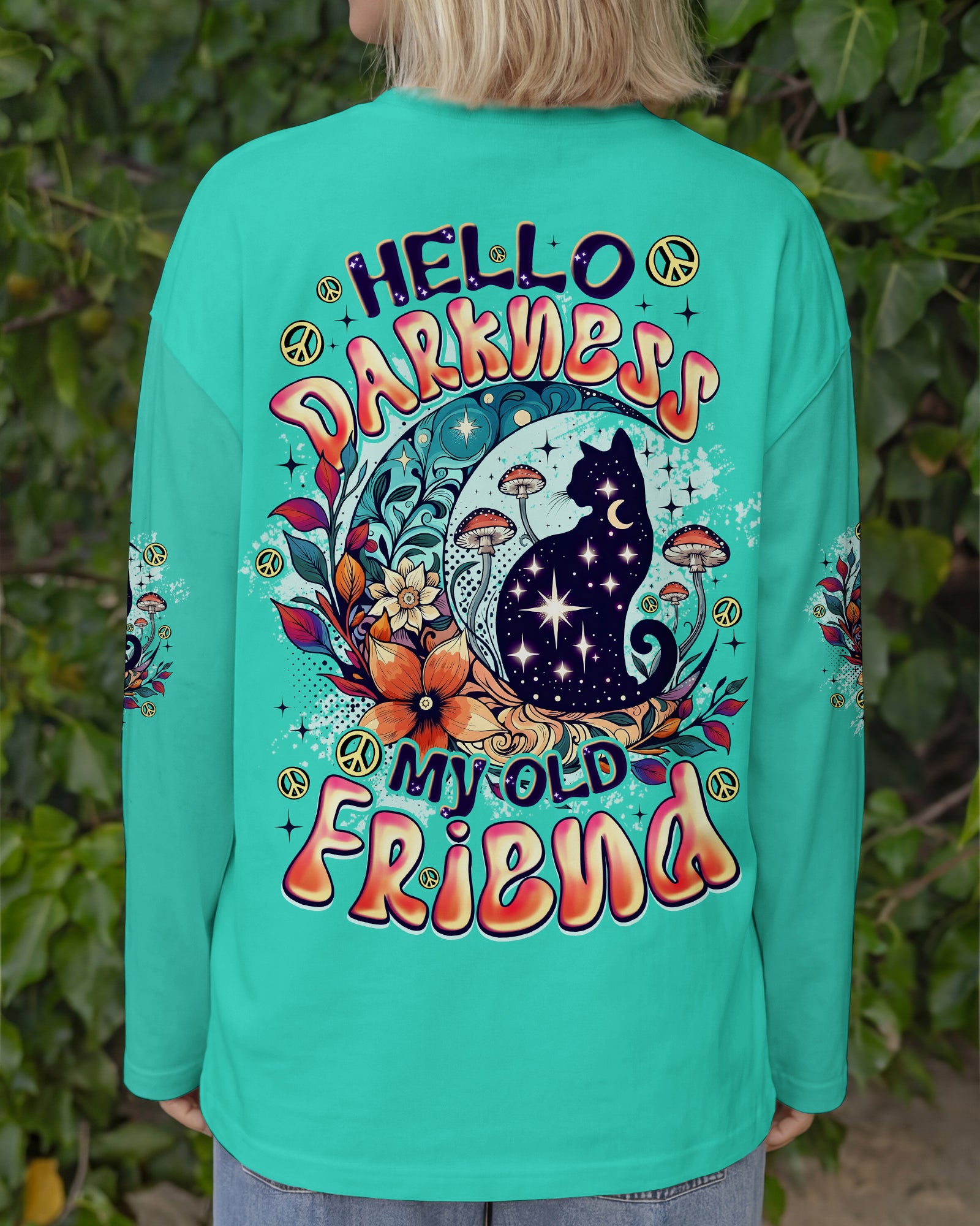 HELLO DARKNESS MY OLD FRIEND CAT ALL OVER PRINT - TYQY0602261