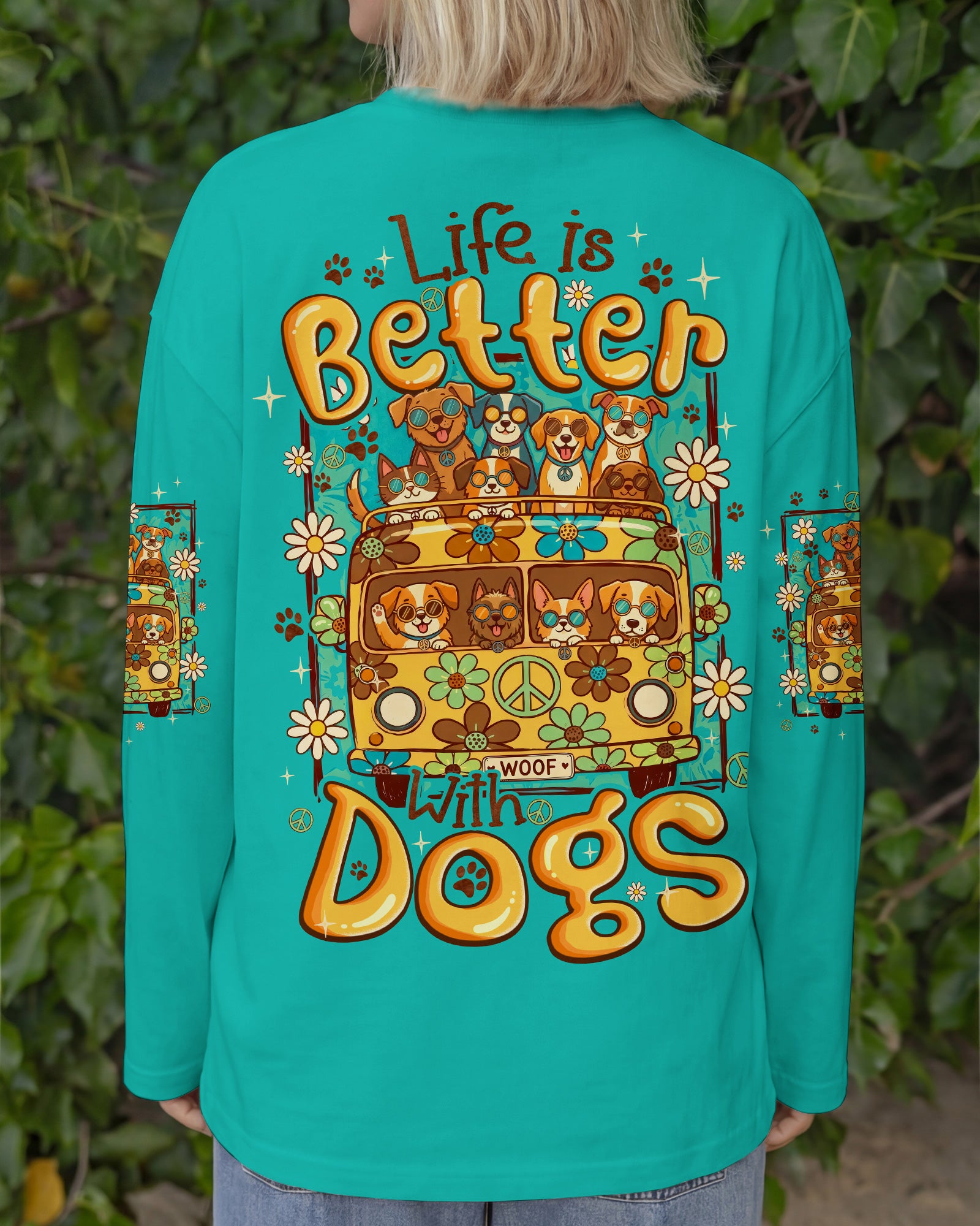 LIFE IS BETTER WITH DOGS ALL OVER PRINT - TYQY0807263