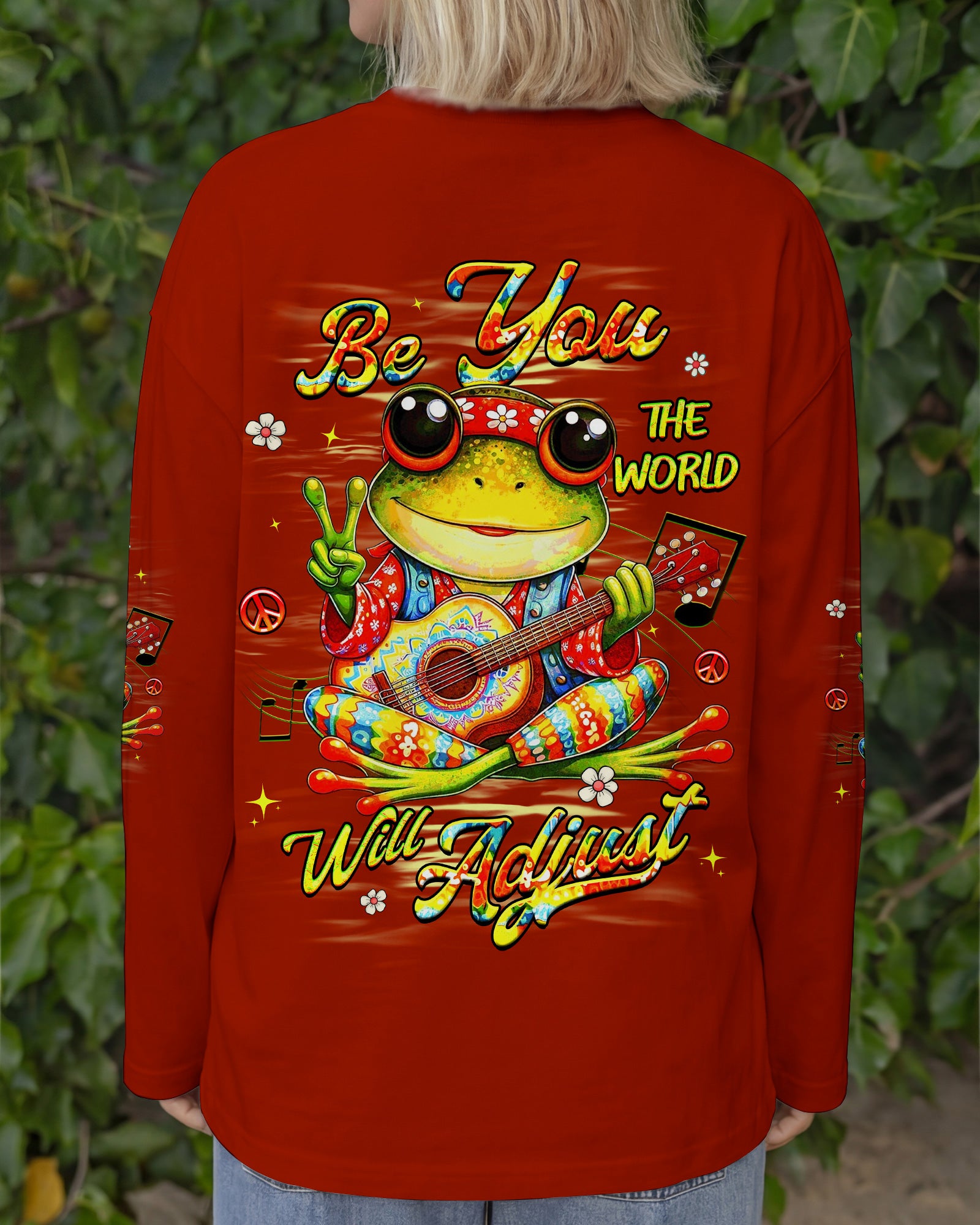 BE YOU THE WORLD WILL ADJUST FROG ALL OVER PRINT   - TLHG2503261