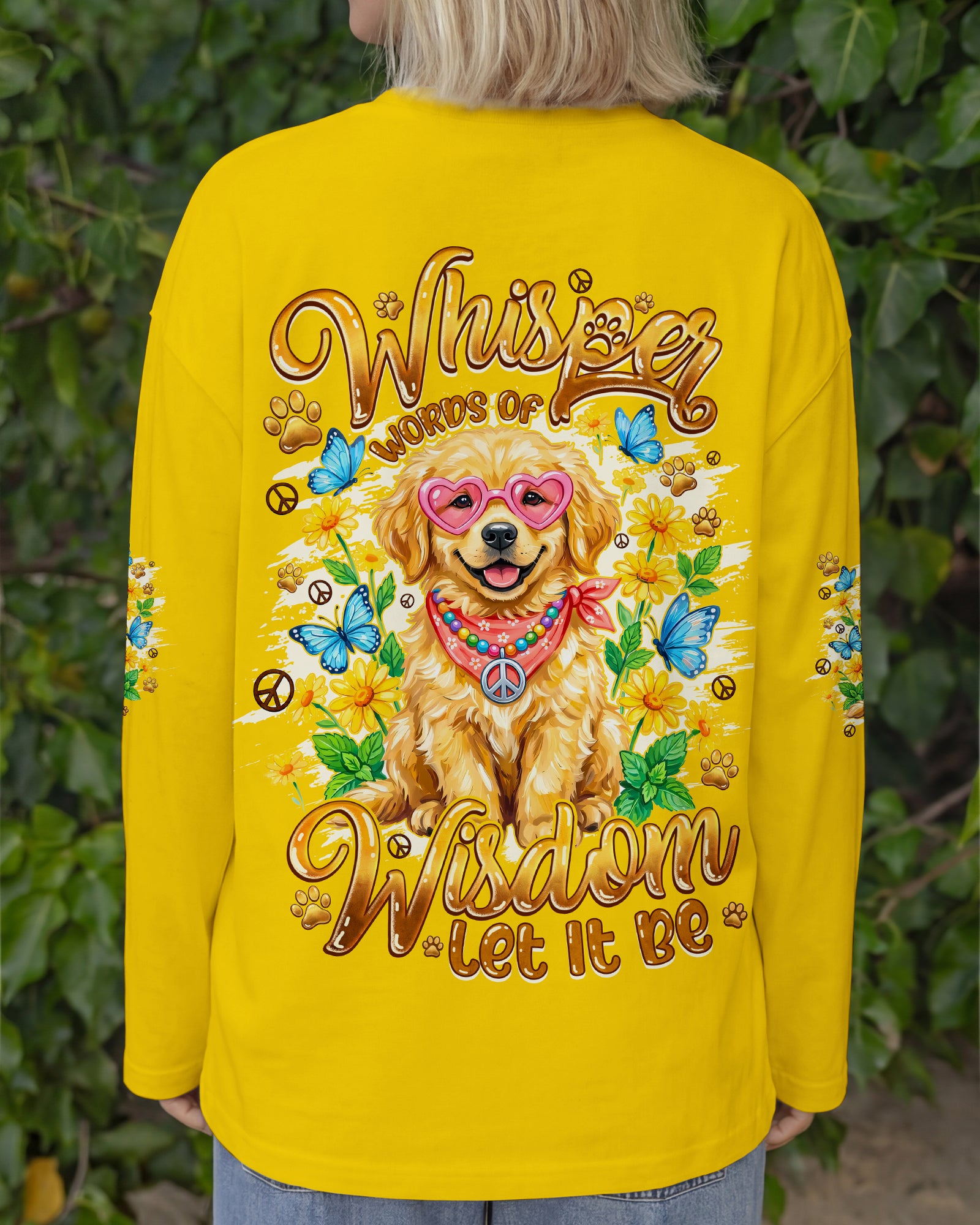 WHISPER WORDS OF WISDOM LET IT BE GOLDEN RETRIEVER PUPPY DOG ALL OVER PRINT - TYQY1105262