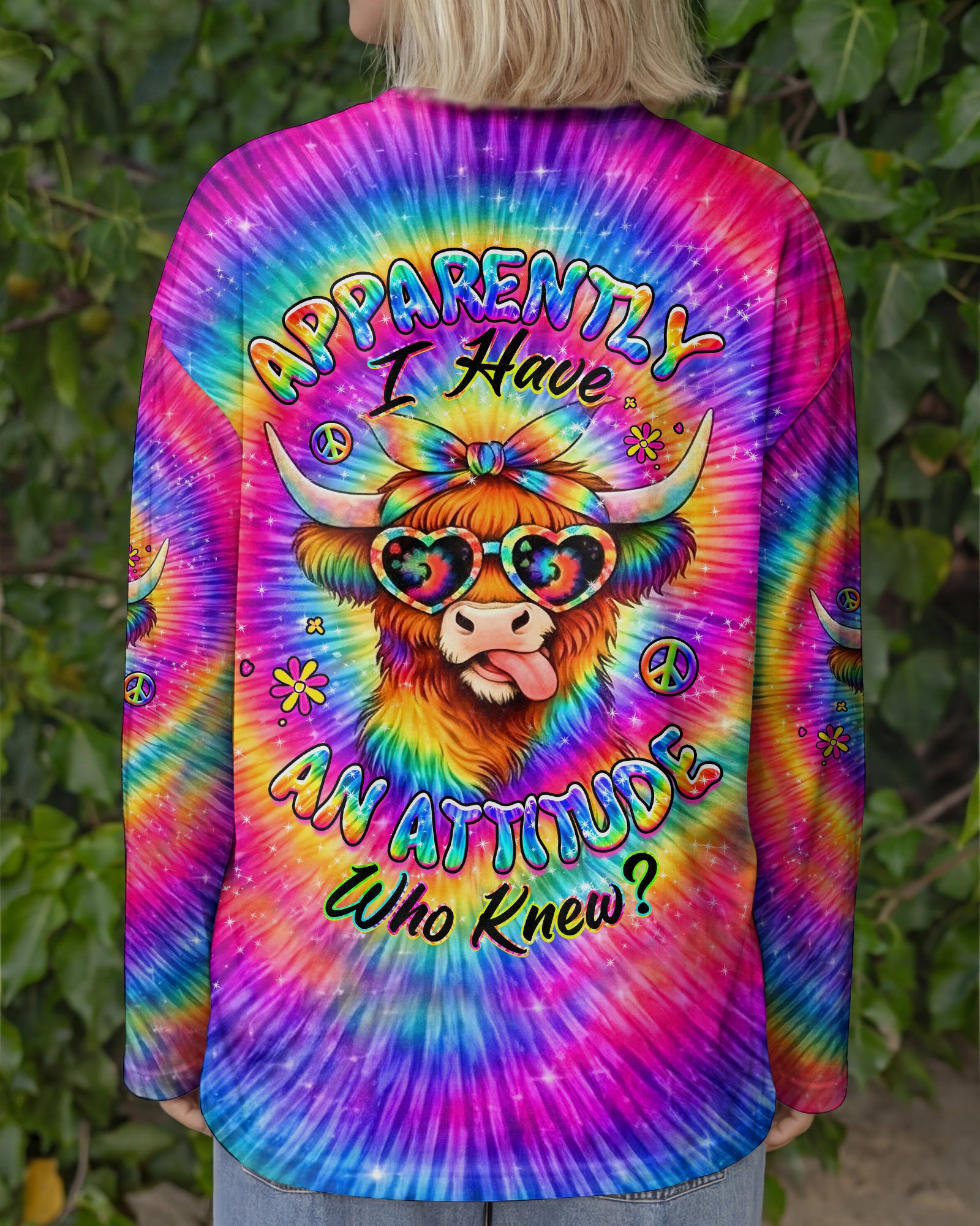 APPARENTLY I HAVE AN ATTITUDE WHO KNEW COW ALL OVER PRINT - YHHG2502262