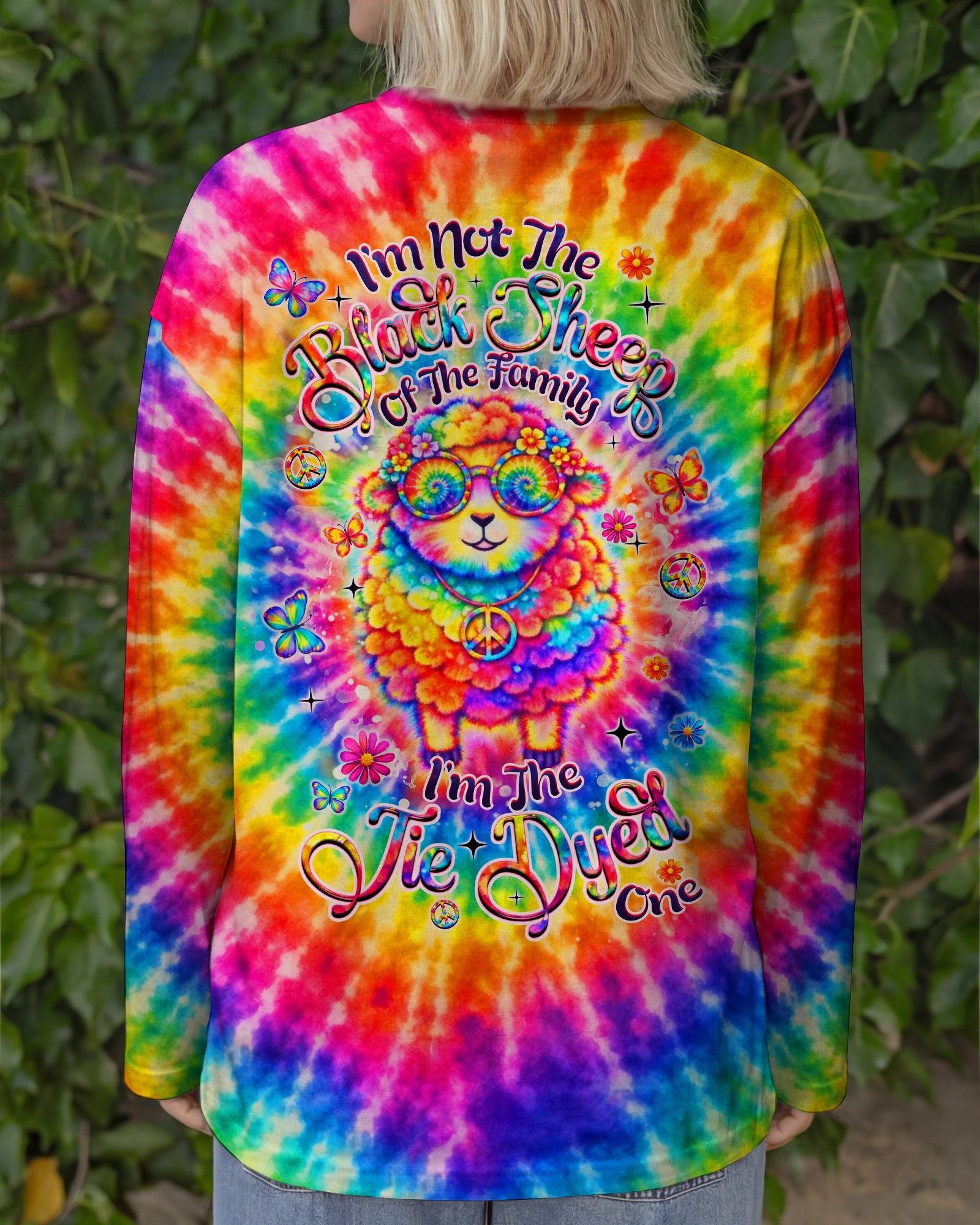 I'M NOT THE BLACK SHEEP COLORFUL SWIRL ALL OVER PRINT  - TLHN2703263