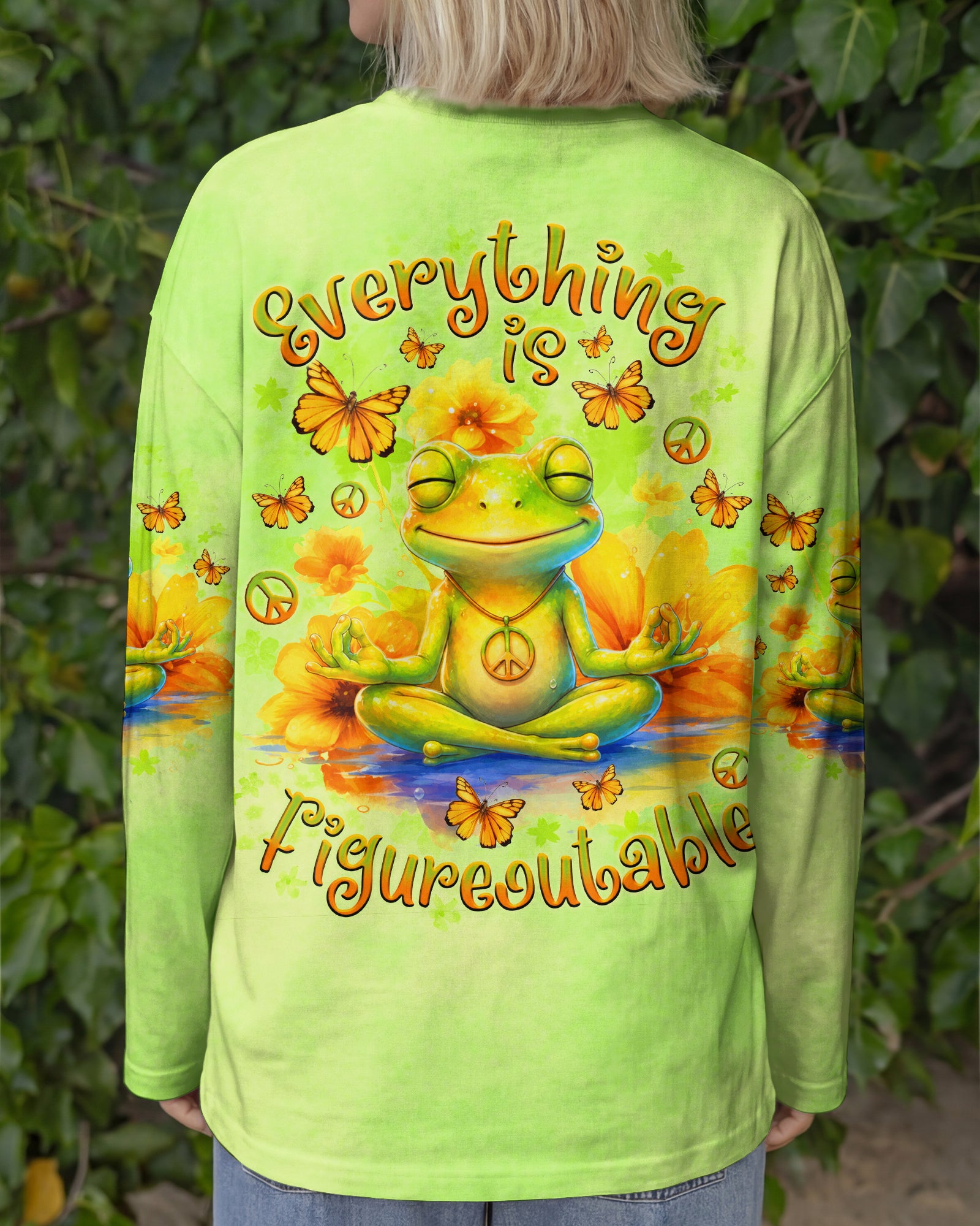 EVERYTHING IS FIGUREOUTABLE FROG ALL OVER PRINT  - TLNO1107261
