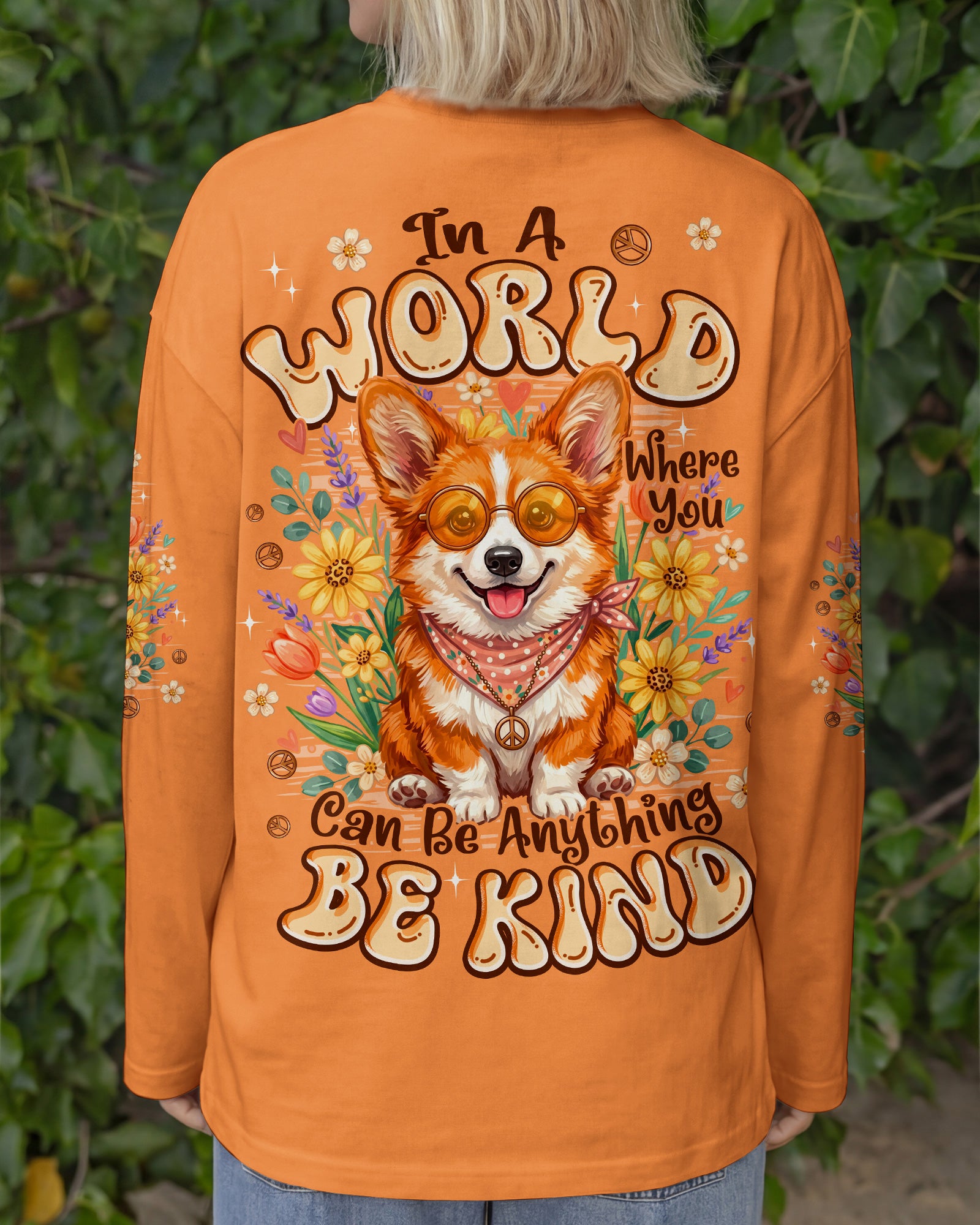 IN A WORLD WHERE YOU CAN BE ANYTHING BE KIND CORGI DOG ALL OVER PRINT - TYPQ2304262