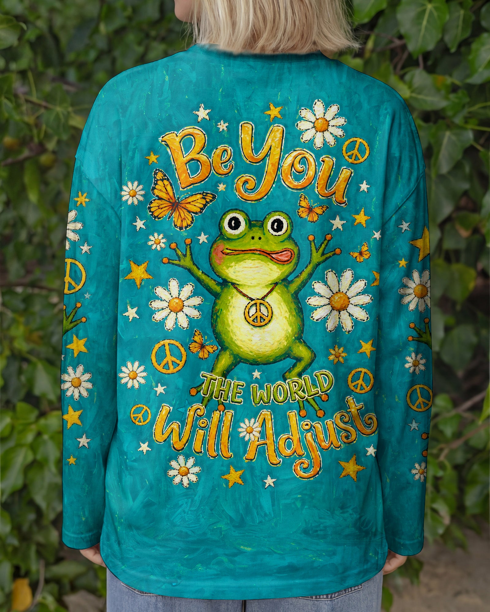BE YOU THE WORLD WILL ADJUST FROG ALL OVER PRINT  - TLNO2804262